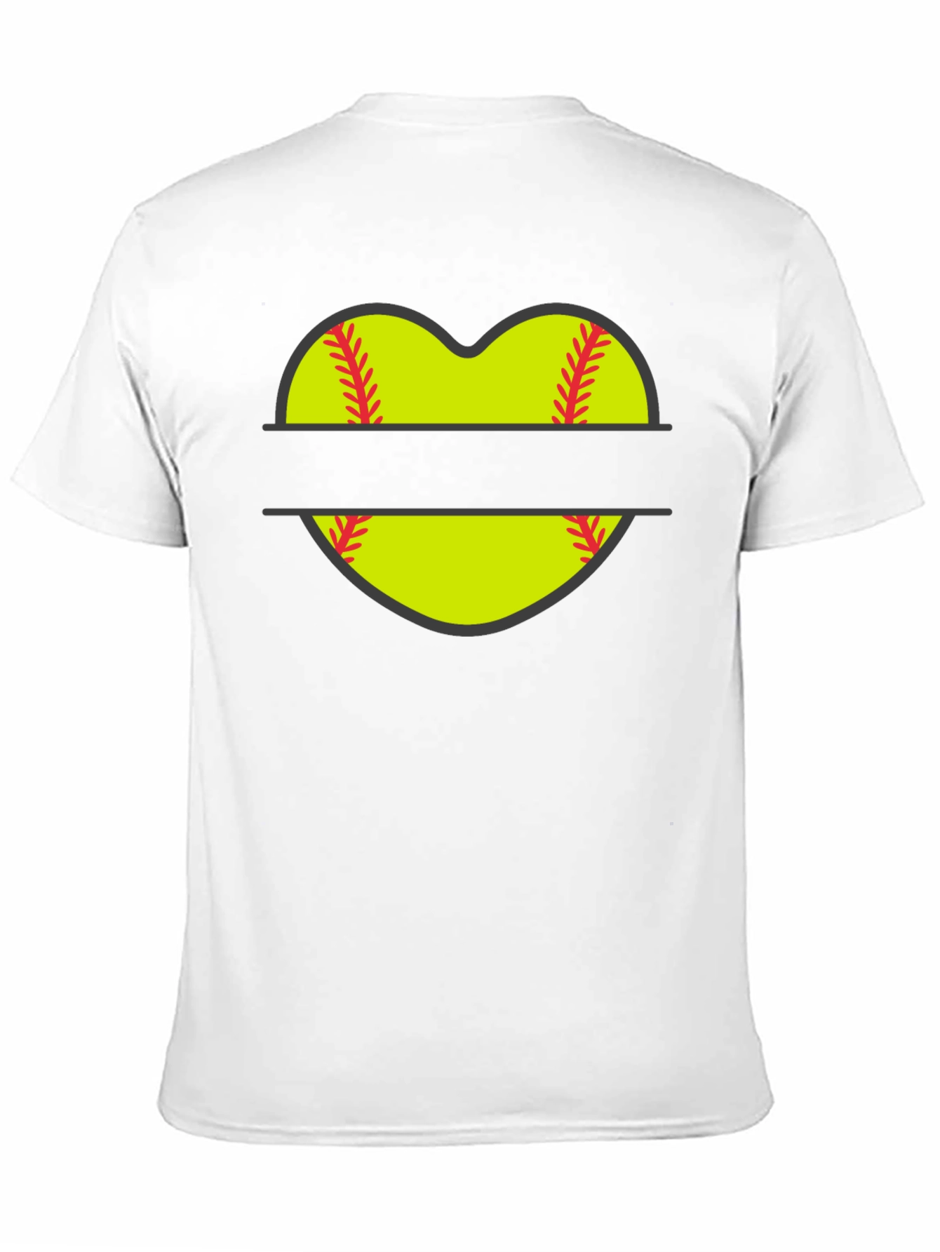 Softball Heart Graphic Tee - Black T-Shirt