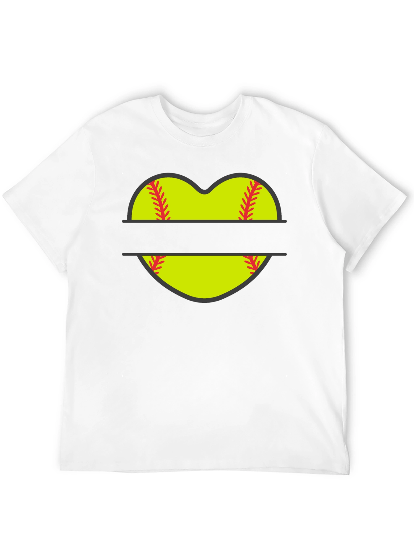 Softball Heart Graphic Tee - Black T-Shirt