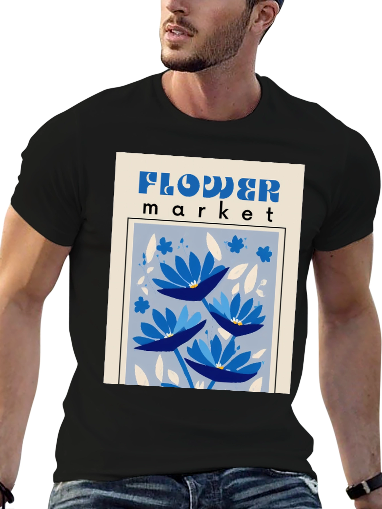 Flower Market Graphic Tee - Unique Design