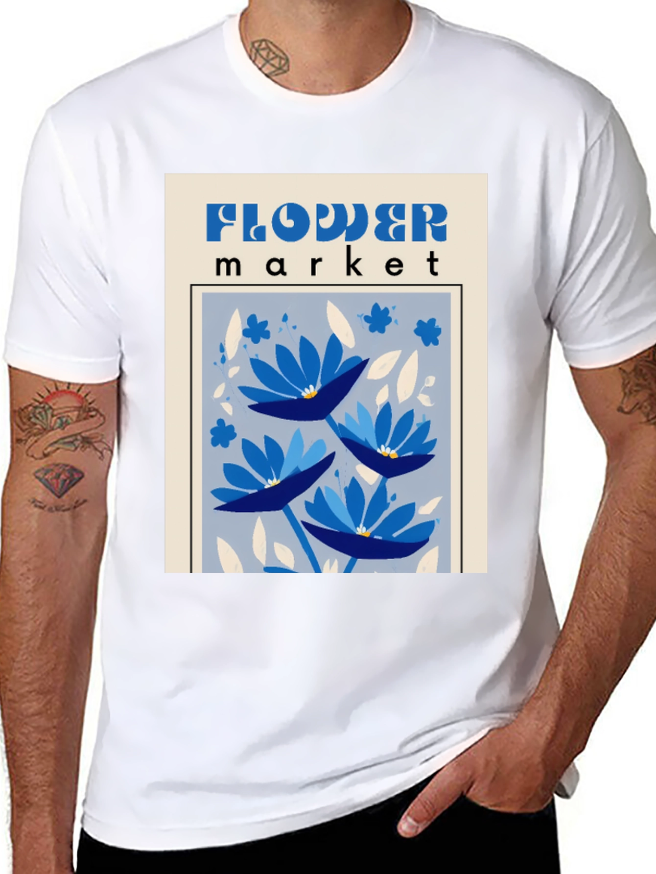 Flower Market Graphic Tee - Unique Design