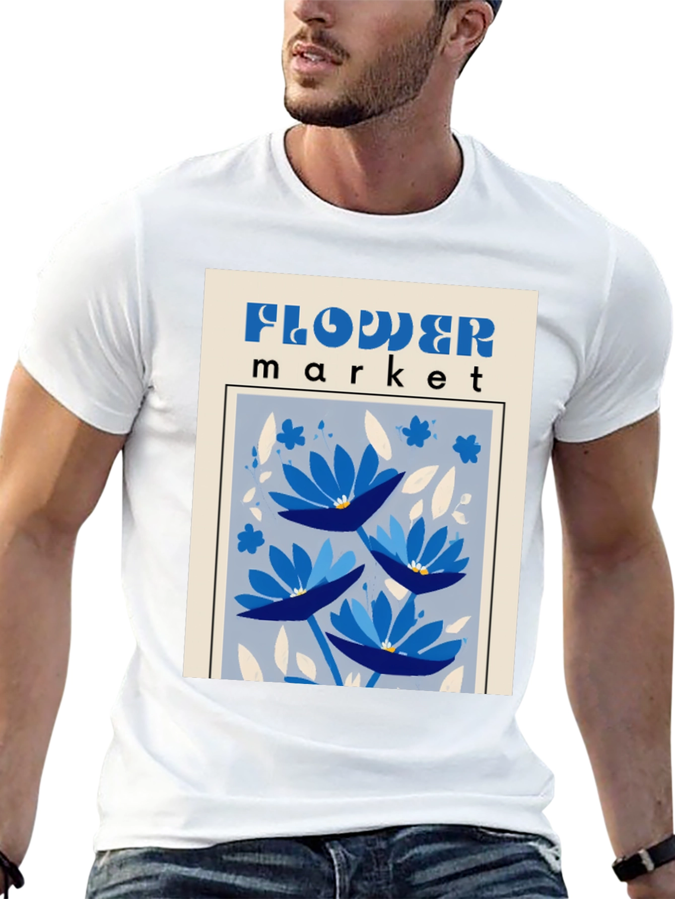 Flower Market Graphic Tee - Unique Design