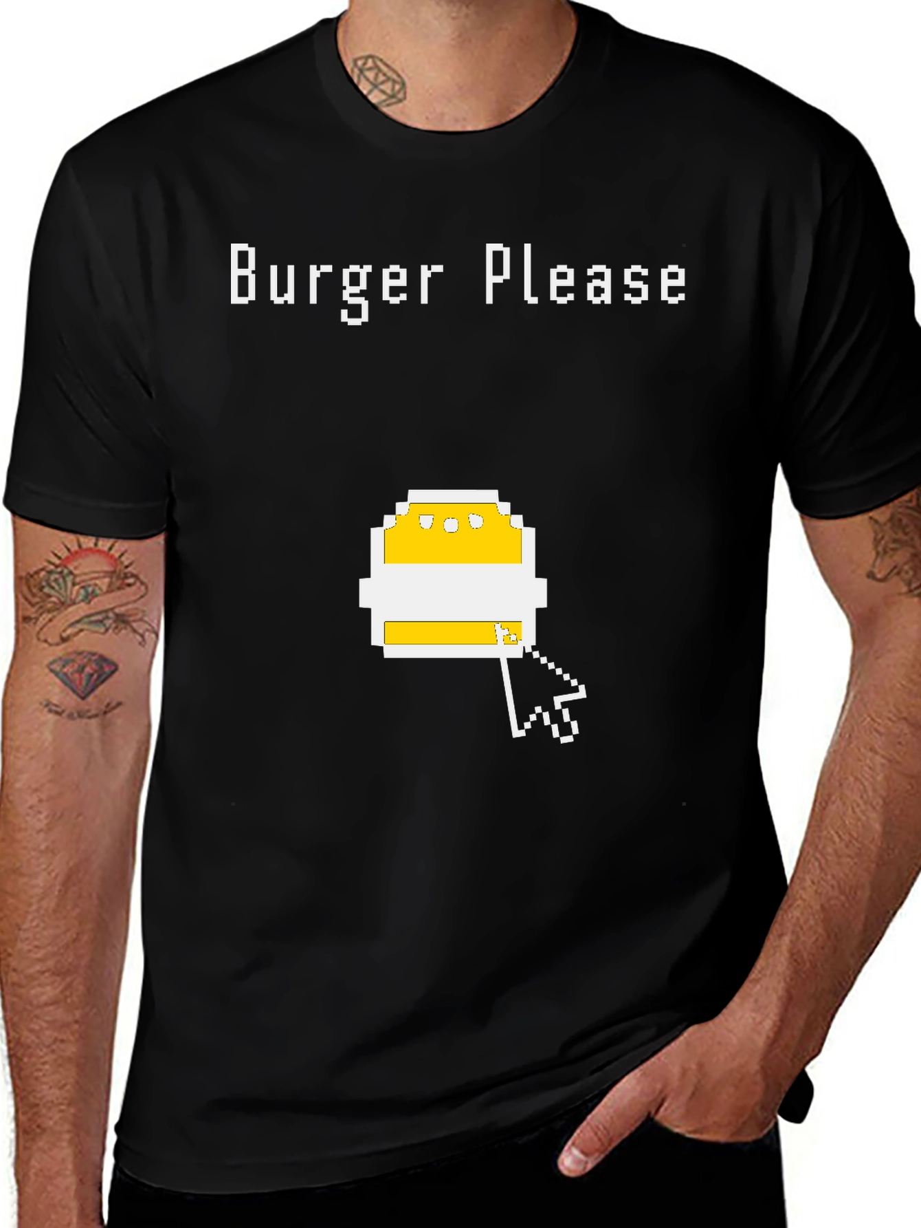 Burger Please Pixel Art Graphic T-Shirt
