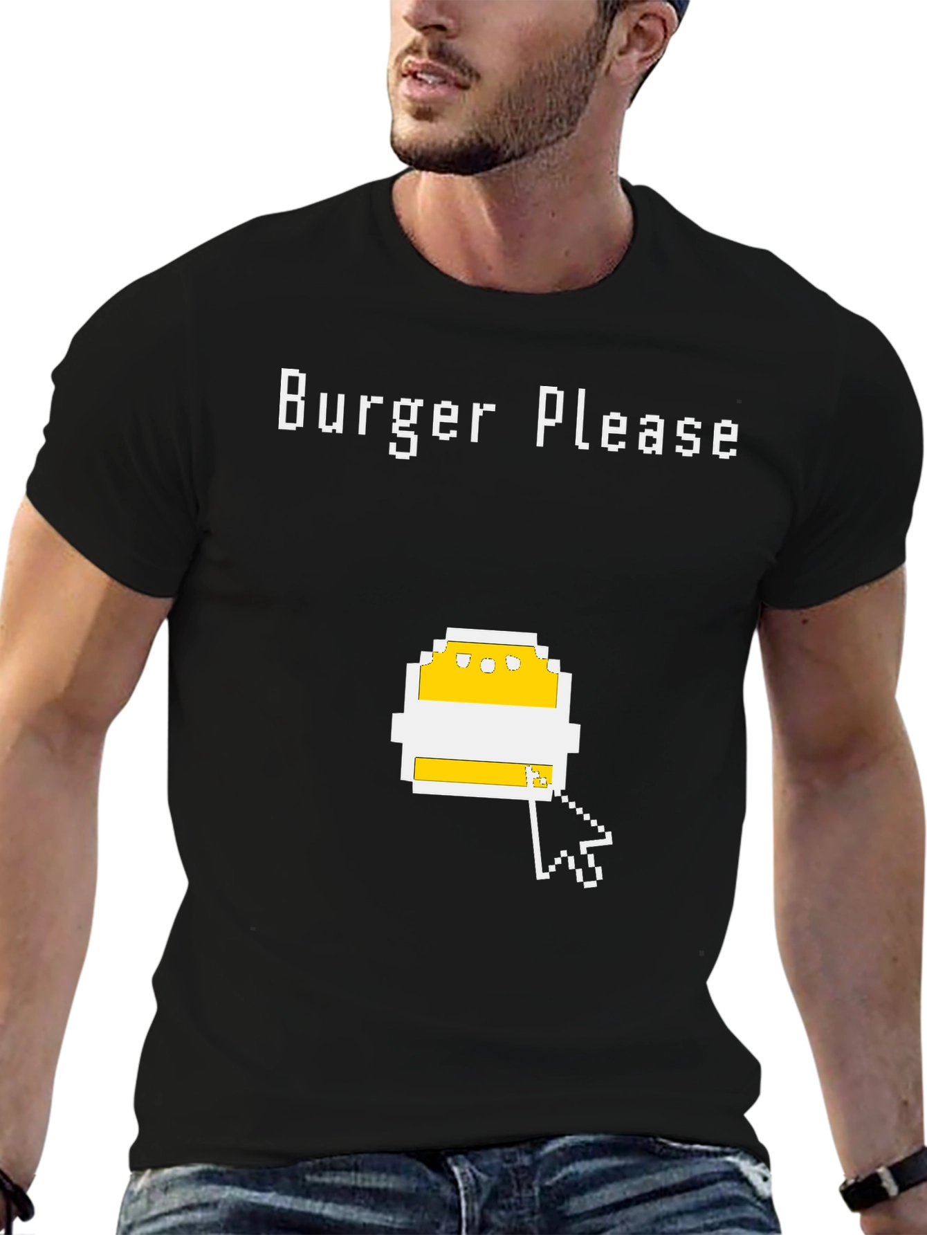 Burger Please Pixel Art Graphic T-Shirt