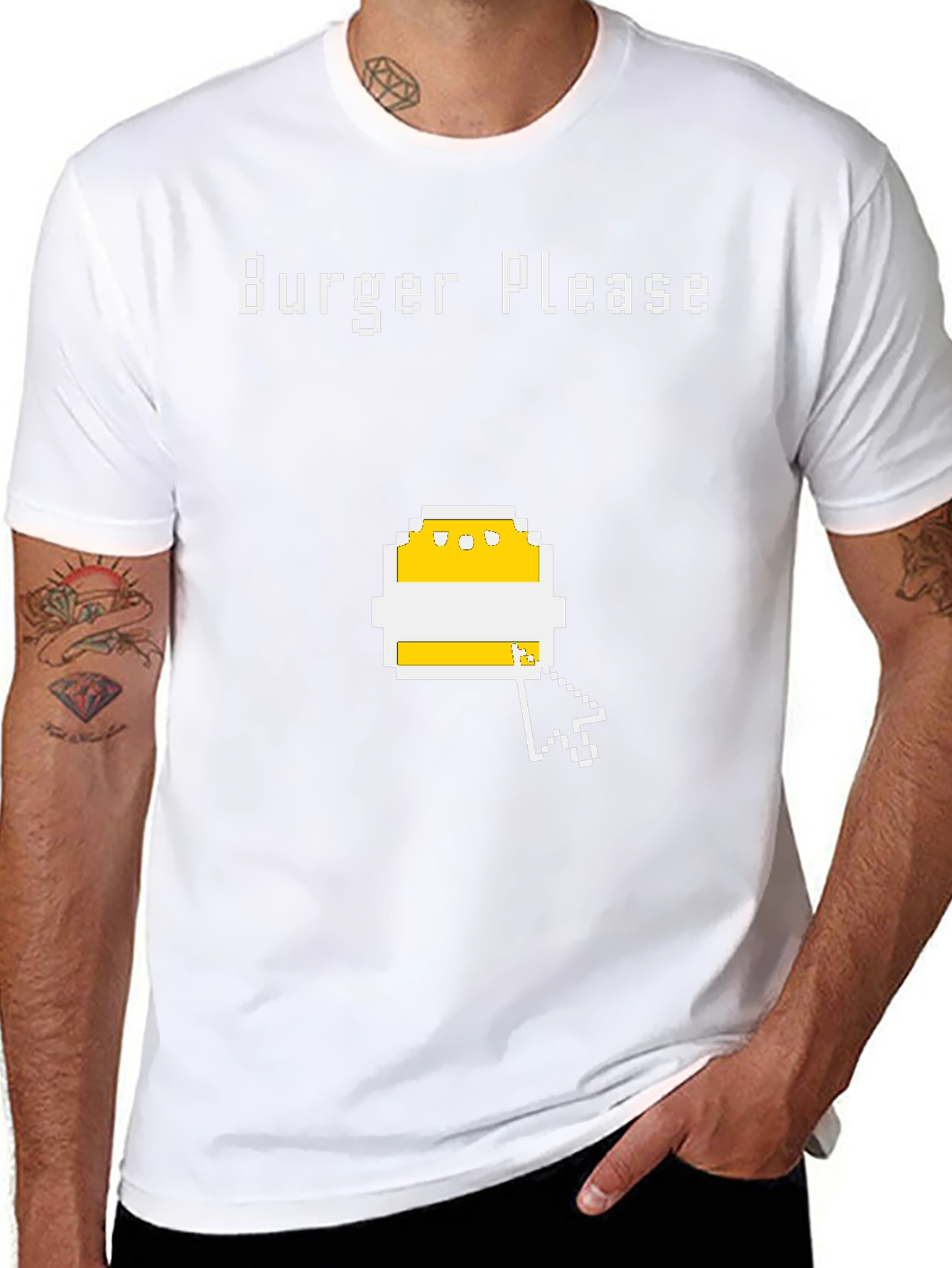 Burger Please Pixel Art Graphic T-Shirt