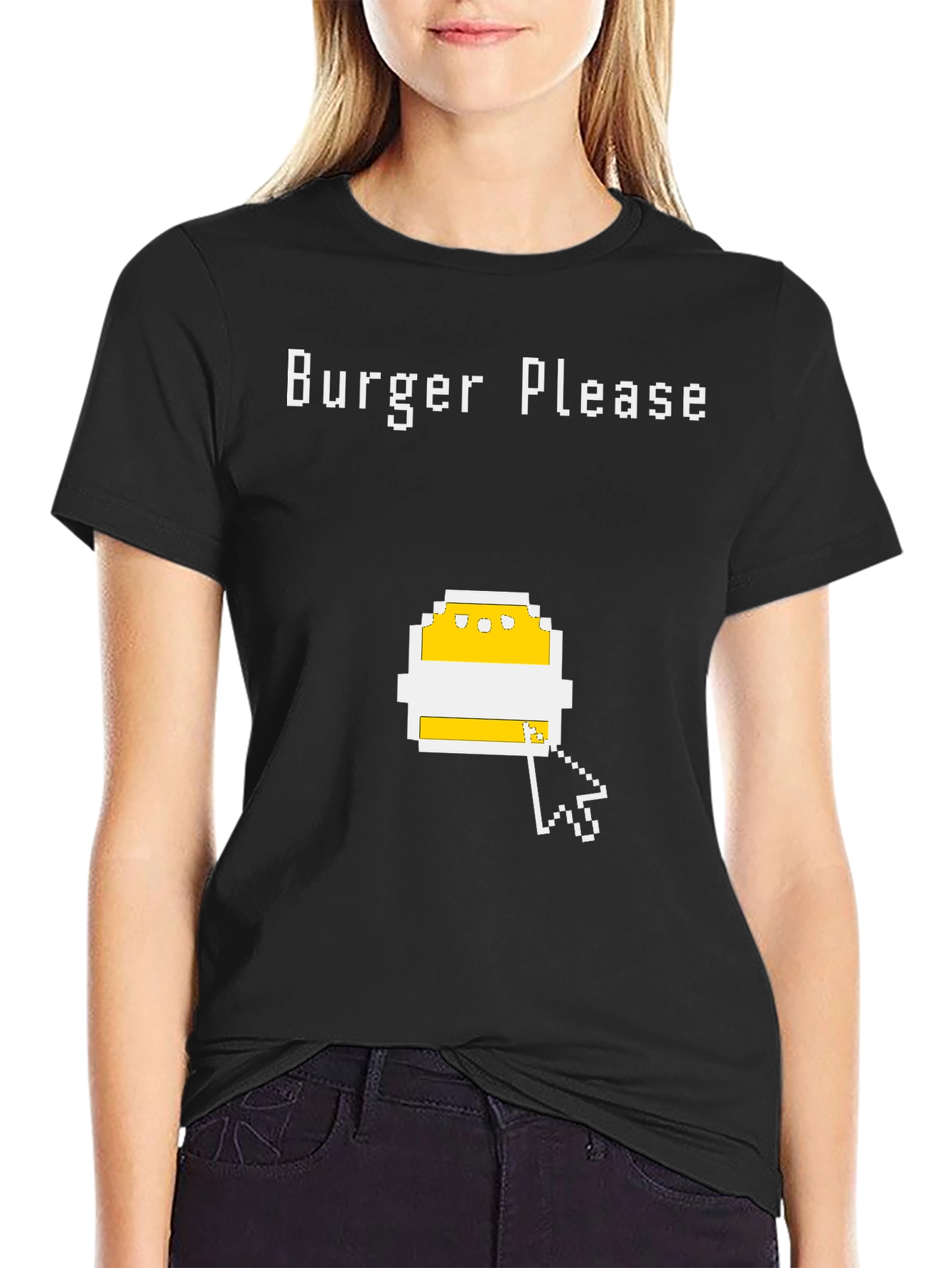 Burger Please Pixel Art Graphic T-Shirt