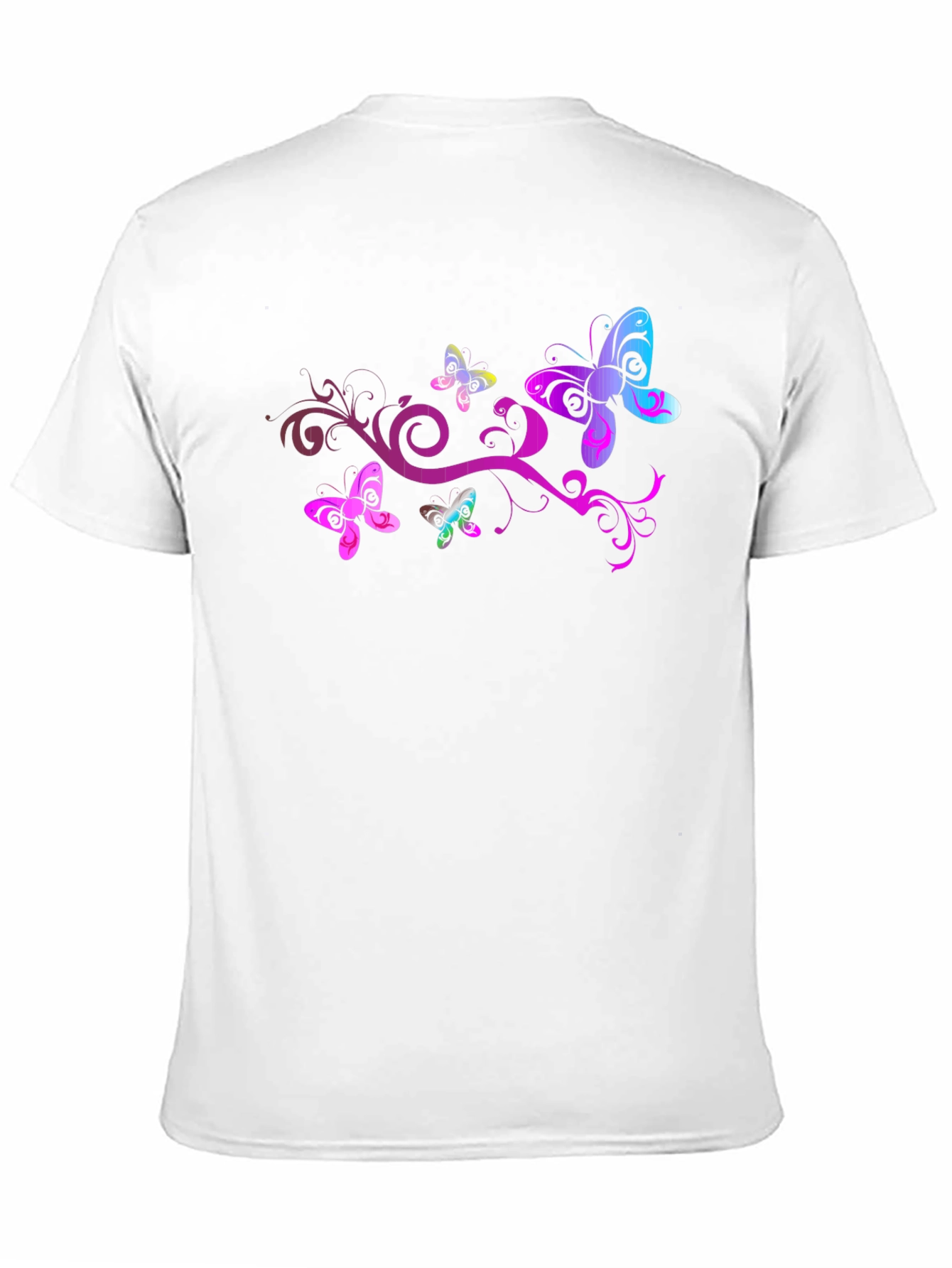 Butterfly Swirl Graphic Tee - Black Cotton Blend