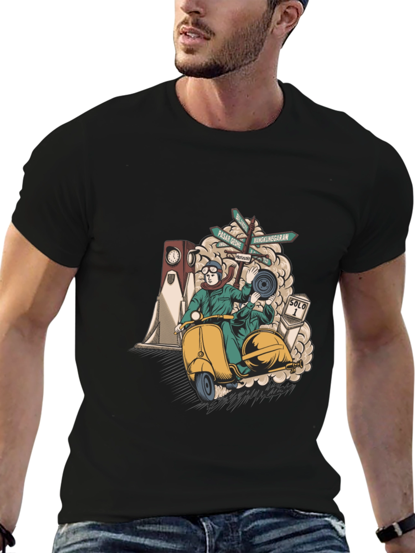 Solo Scooter Graphic Tee - Retro Style