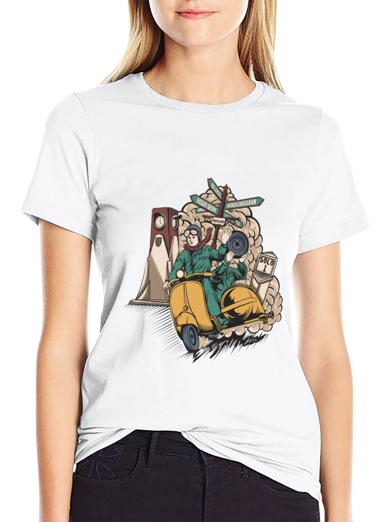 Solo Scooter Graphic Tee - Retro Style