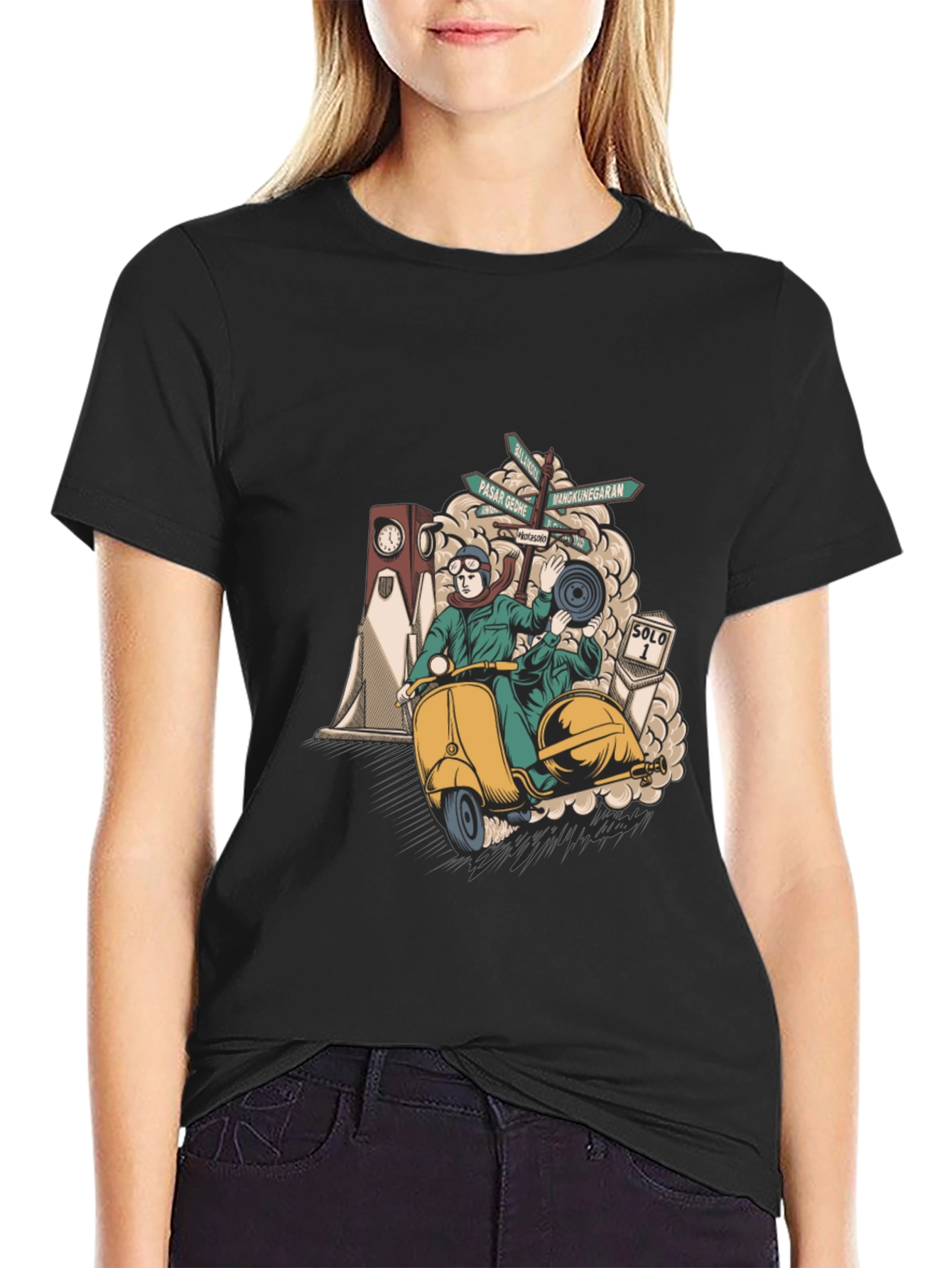 Solo Scooter Graphic Tee - Retro Style