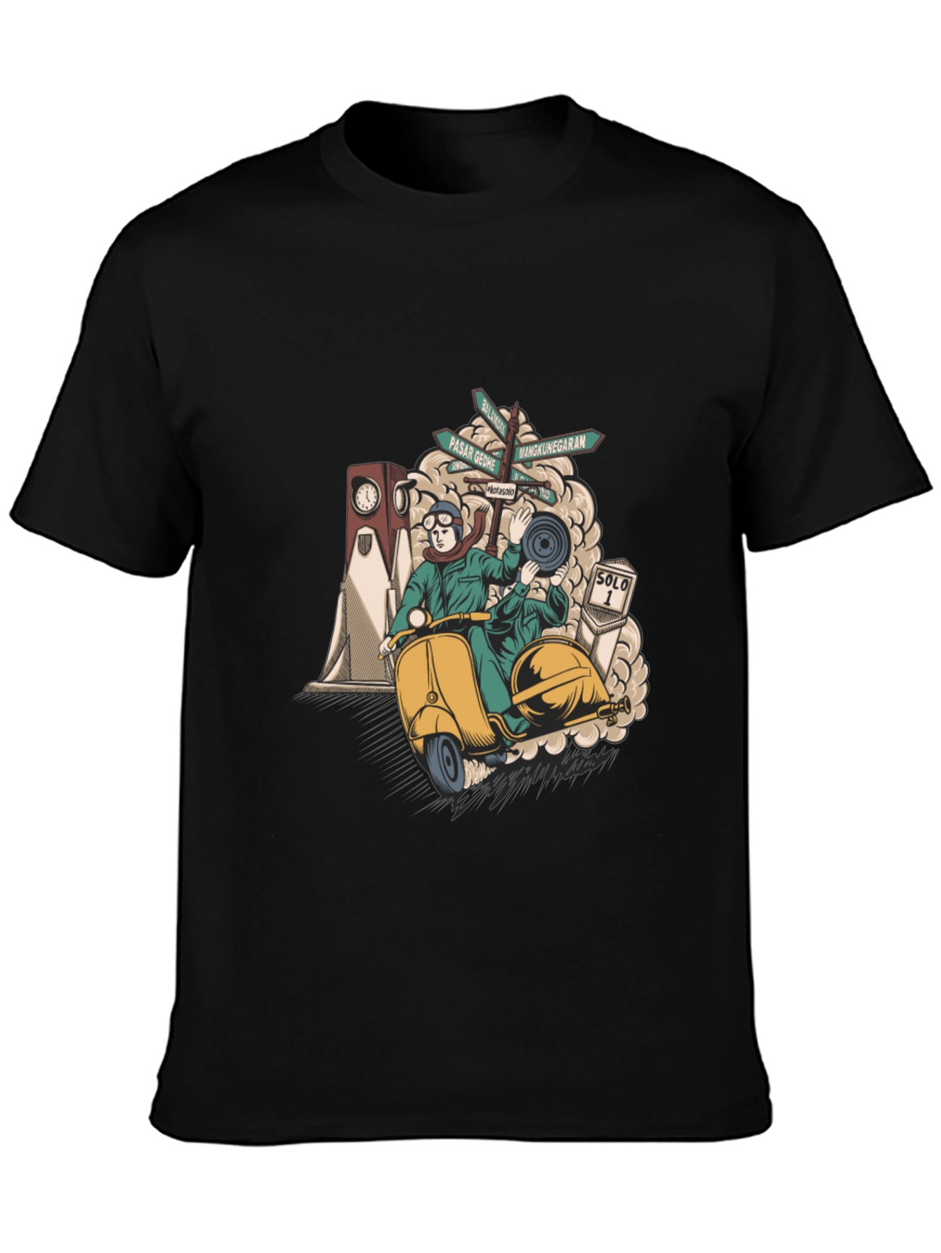 Solo Scooter Graphic Tee - Retro Style