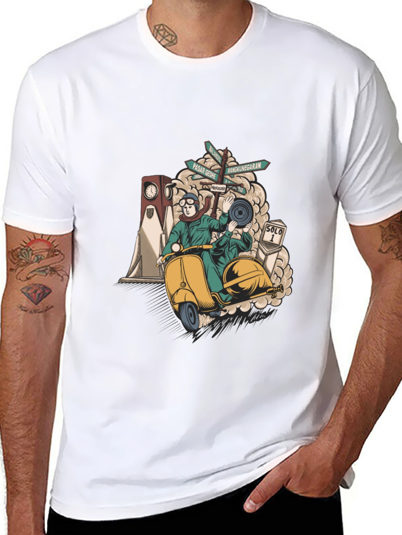 Solo Scooter Graphic Tee - Retro Style
