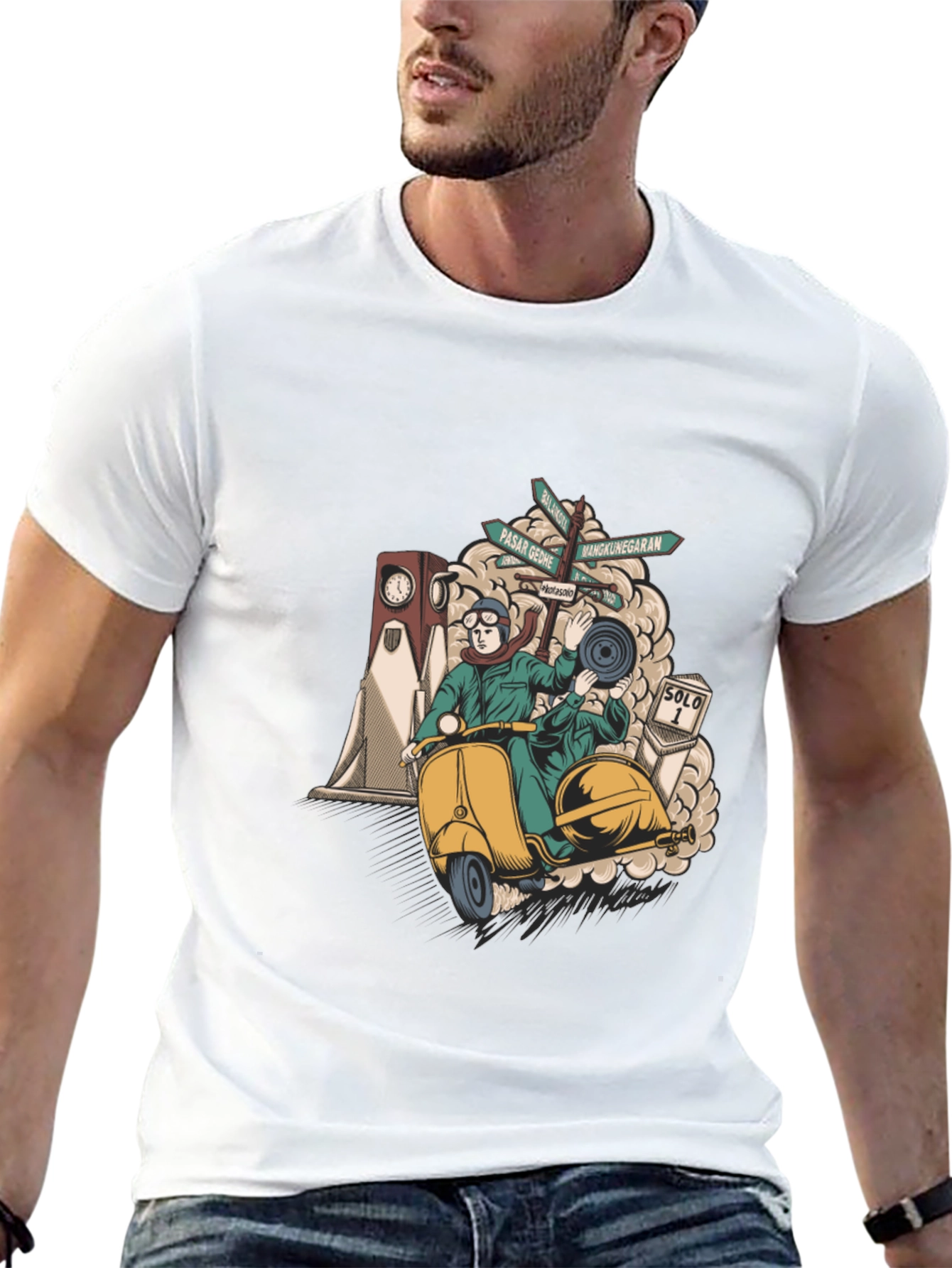 Solo Scooter Graphic Tee - Retro Style