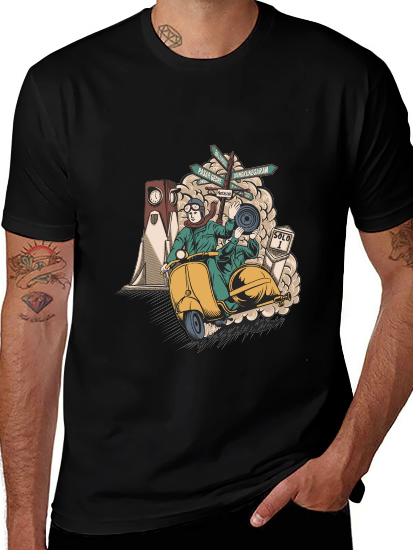 Solo Scooter Graphic Tee - Retro Style