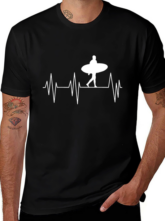 Surfing Heartbeat Graphic T-Shirt