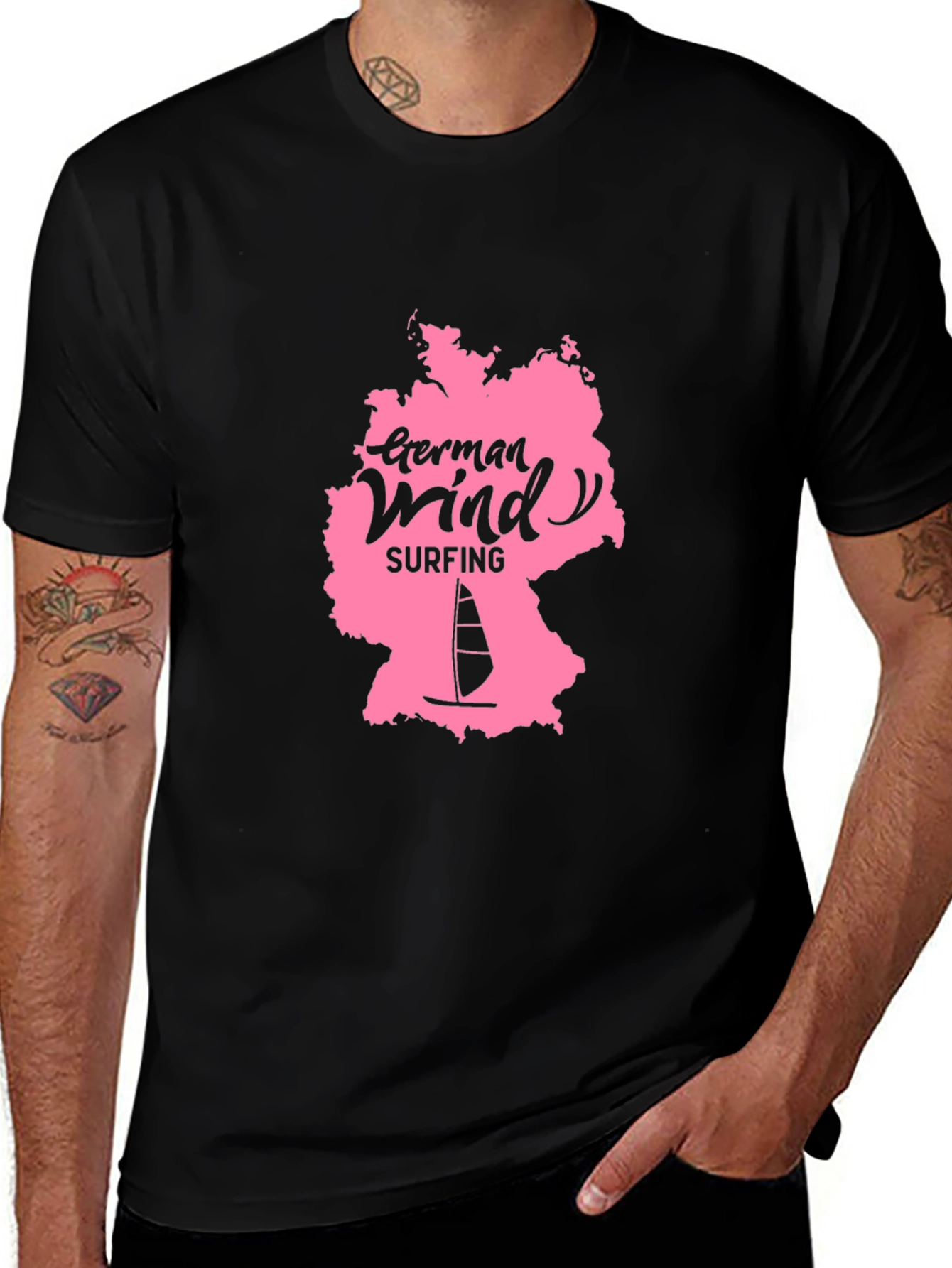 German Windsurfing Black Tee