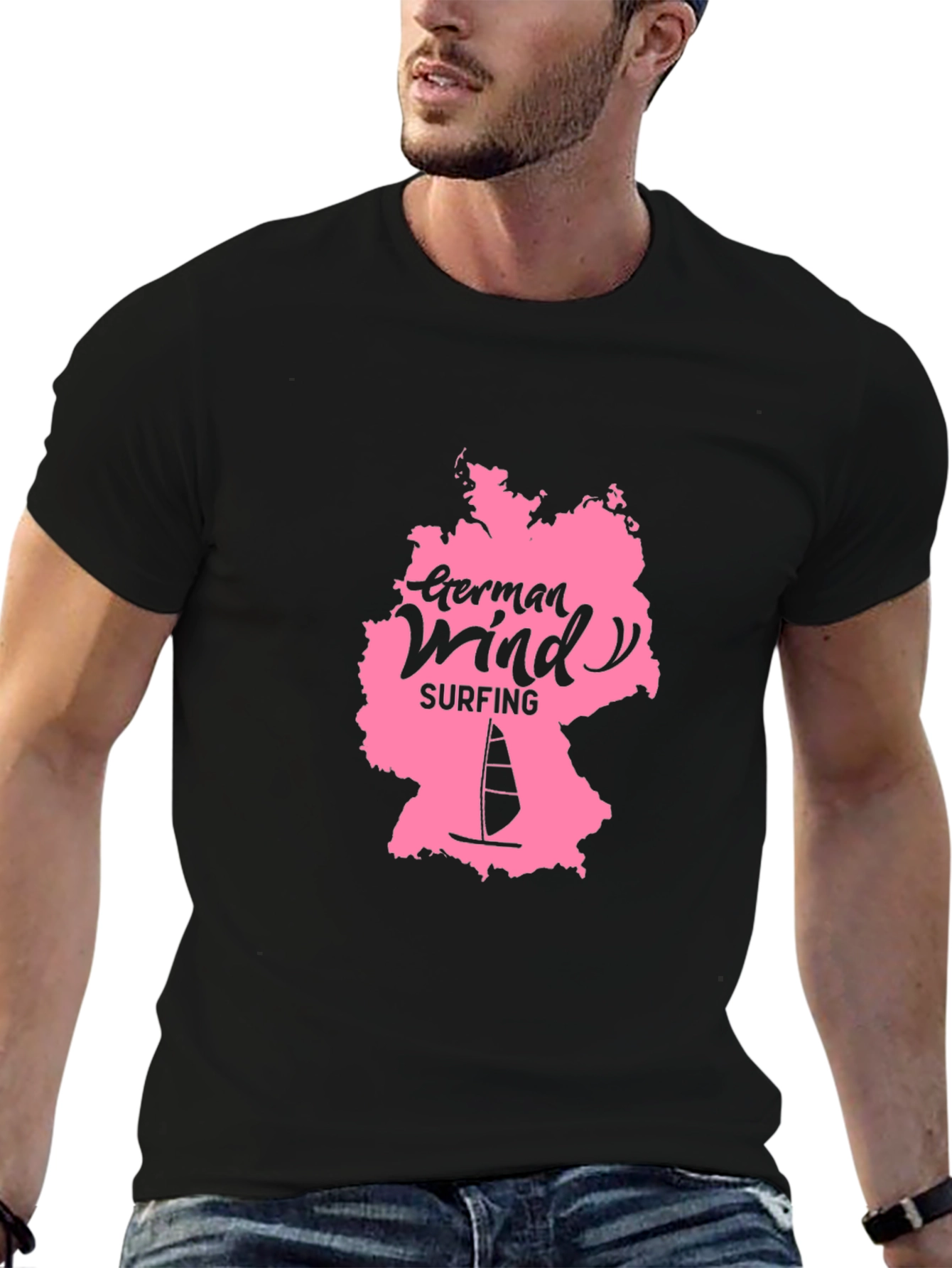 German Windsurfing Black Tee