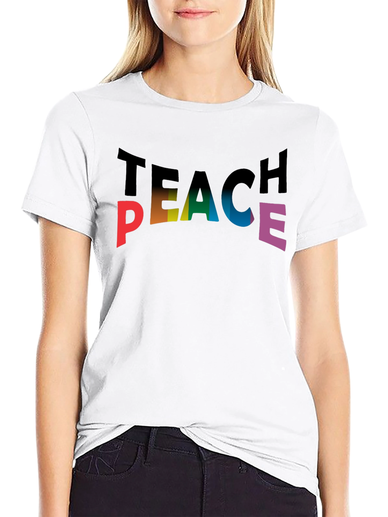 Teach Peace Rainbow T-Shirt