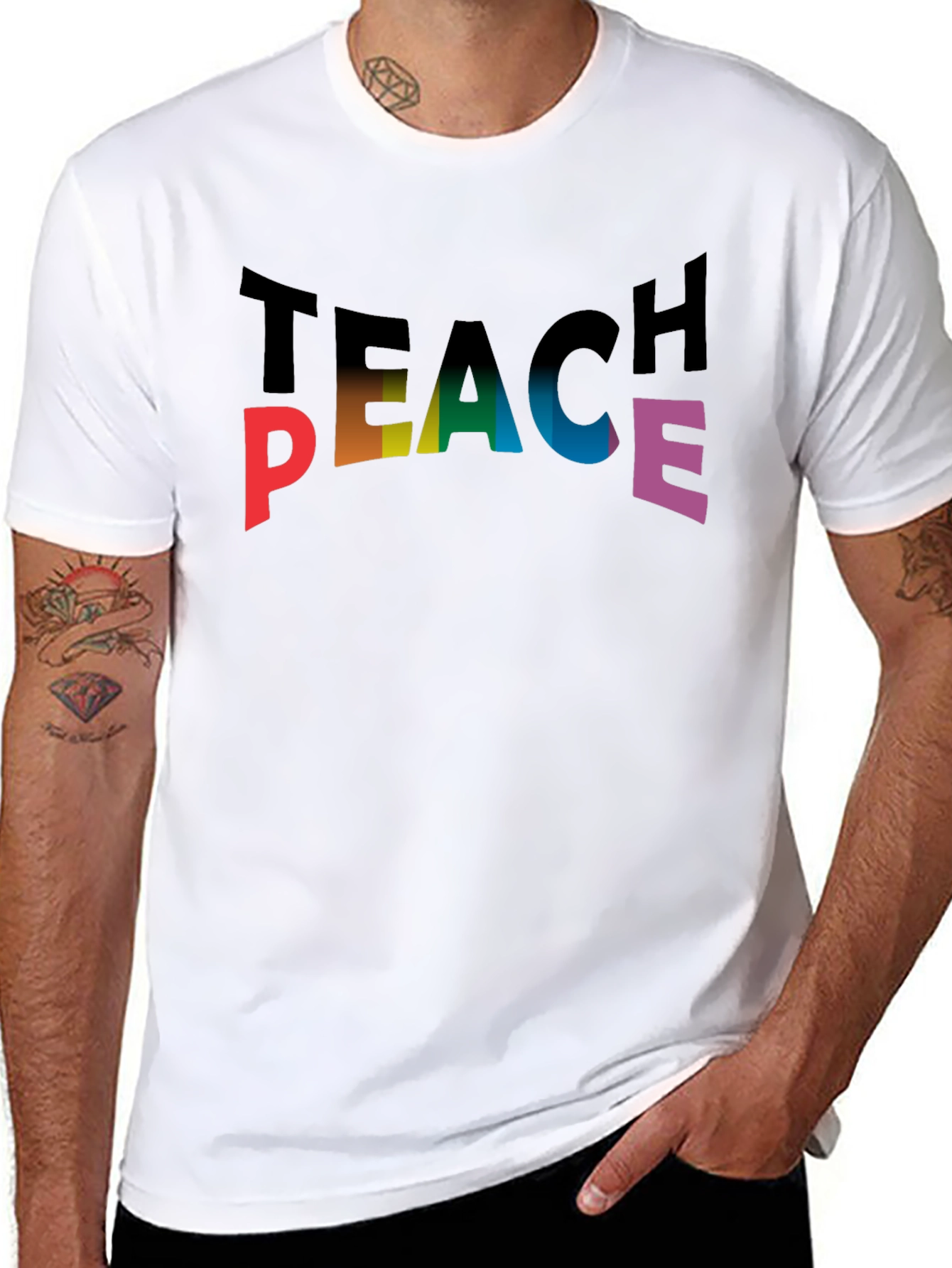 Teach Peace Rainbow T-Shirt