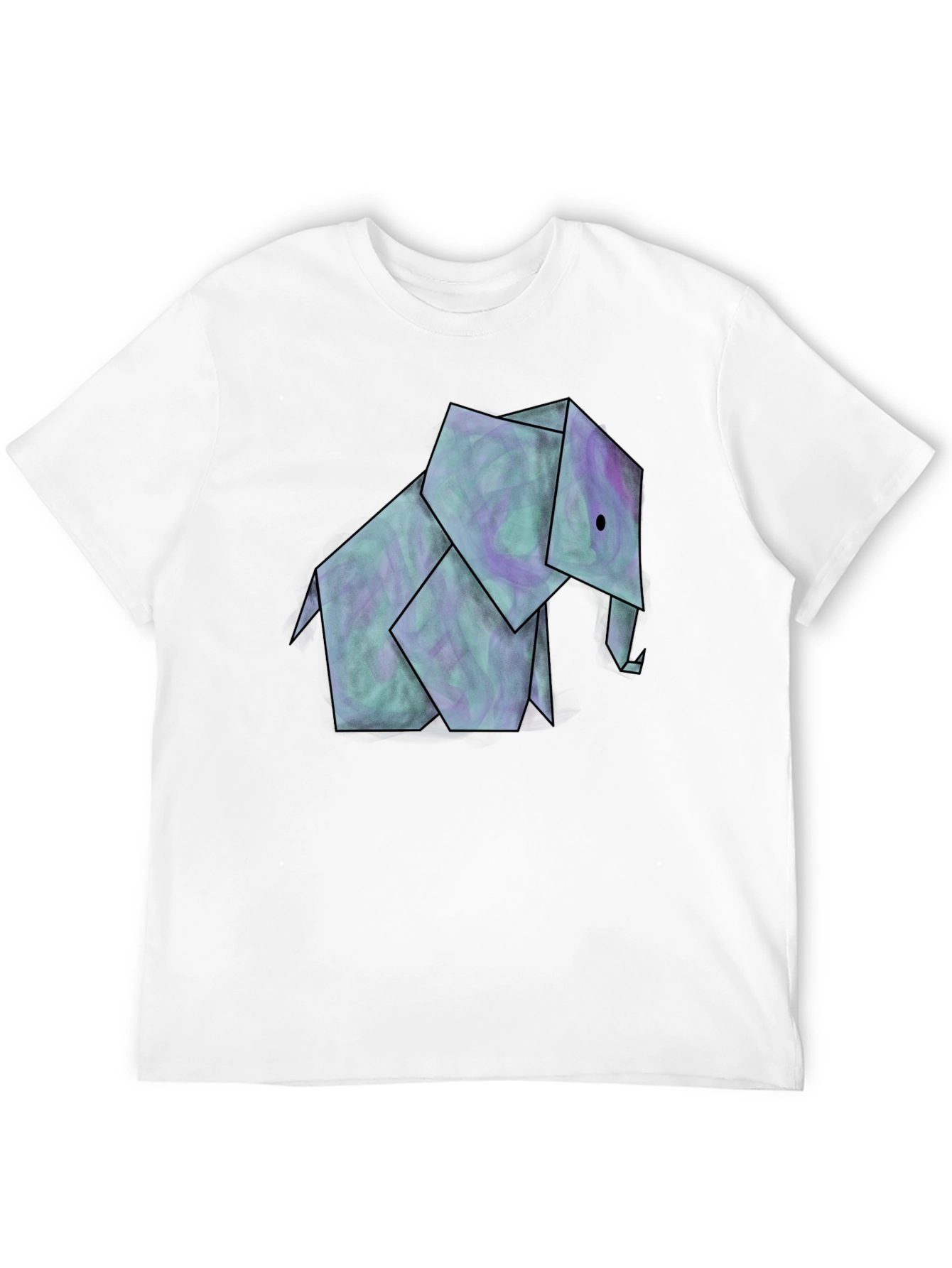 Origami Elephant Graphic Tee - Unique Design
