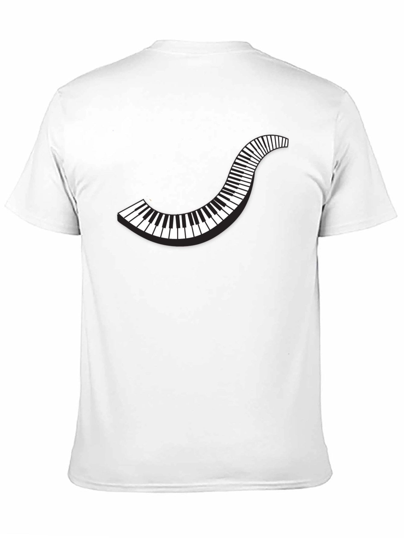 Curved Piano Keys Graphic Tee - Black Cotton T-Shirt