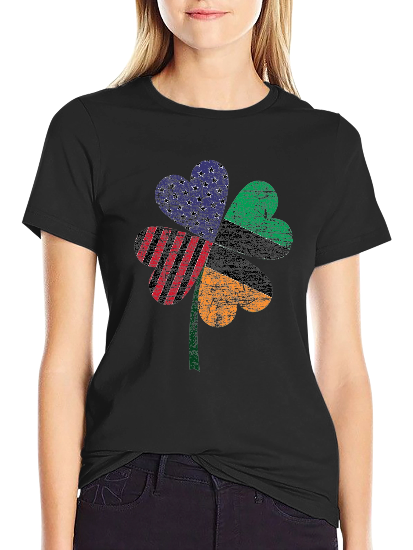 Patriotic Clover Graphic Tee - St. Patricks Day