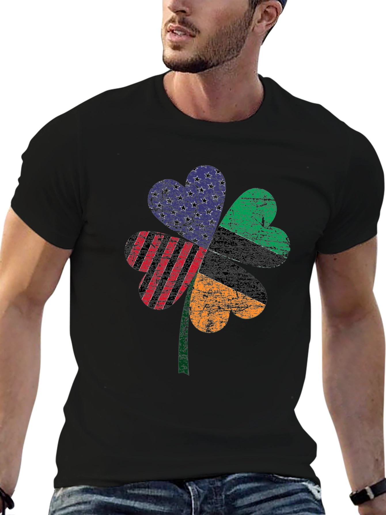 Patriotic Clover Graphic Tee - St. Patricks Day