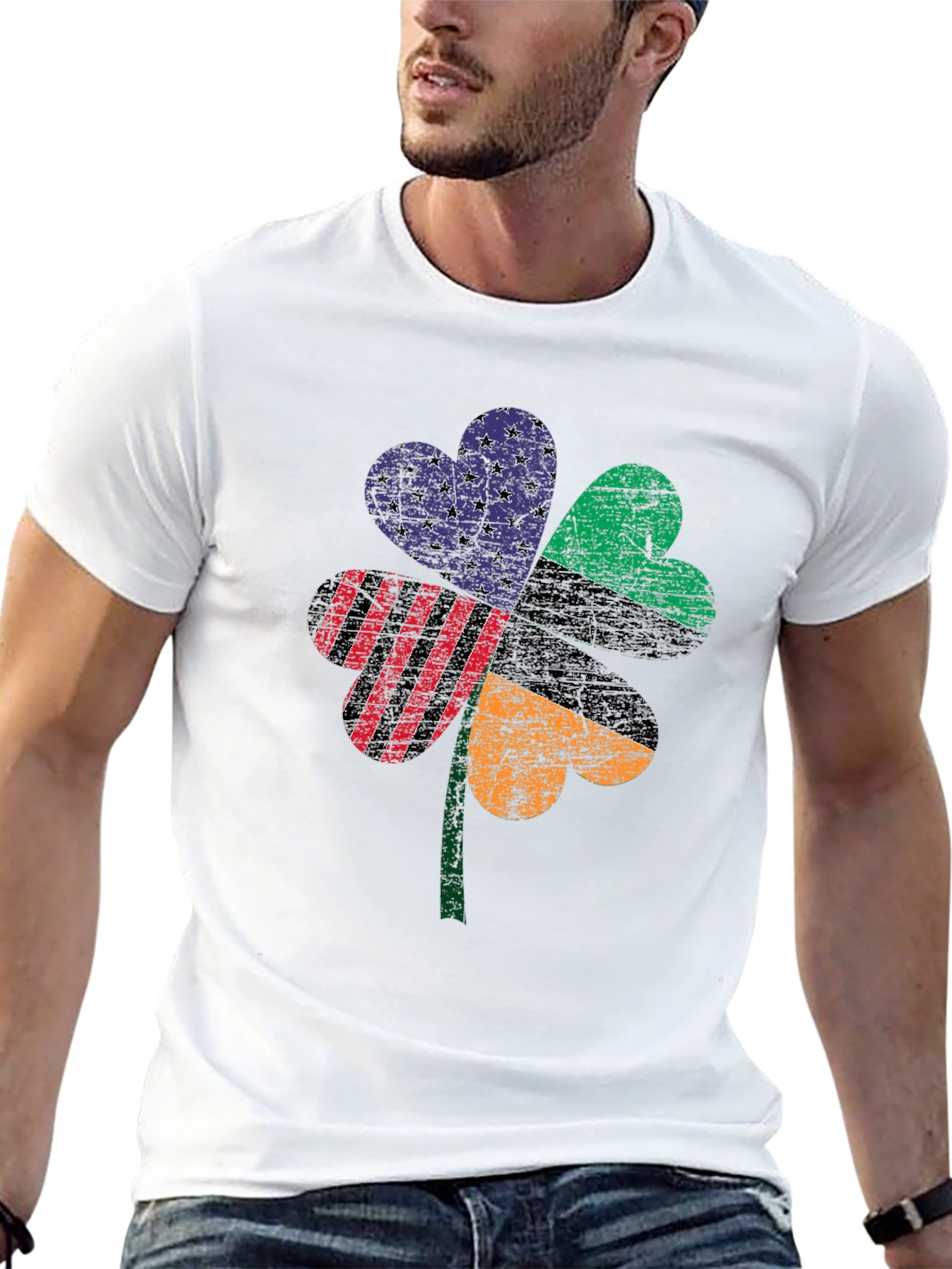 Patriotic Clover Graphic Tee - St. Patricks Day