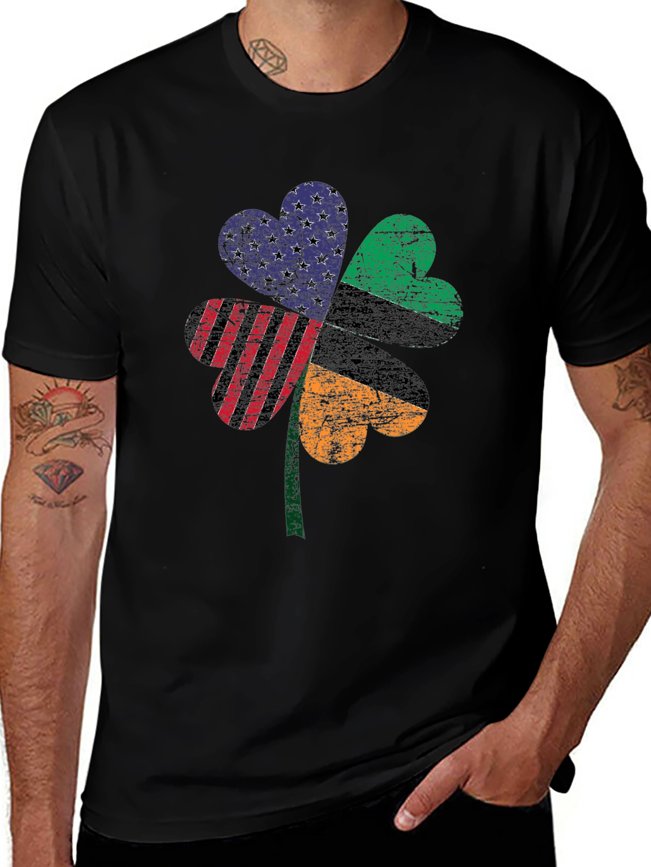 Patriotic Clover Graphic Tee - St. Patricks Day