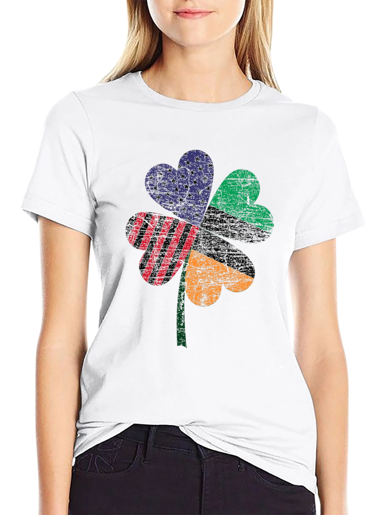 Patriotic Clover Graphic Tee - St. Patricks Day