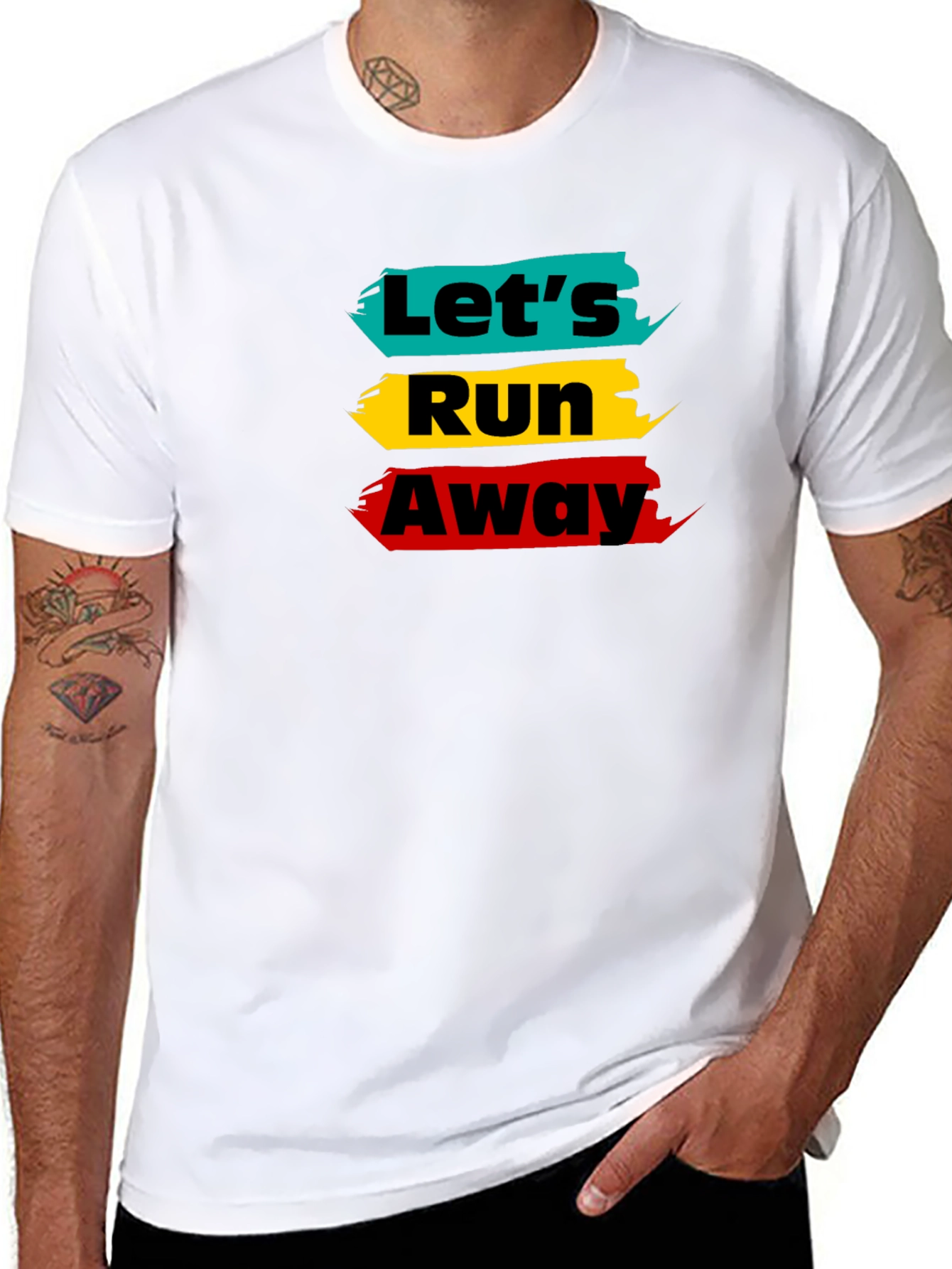 Lets Run Away Graphic Tee - Trendy Design