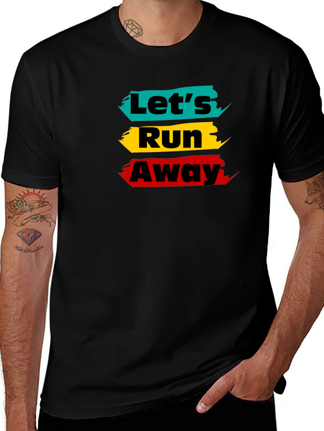 Lets Run Away Graphic Tee - Trendy Design