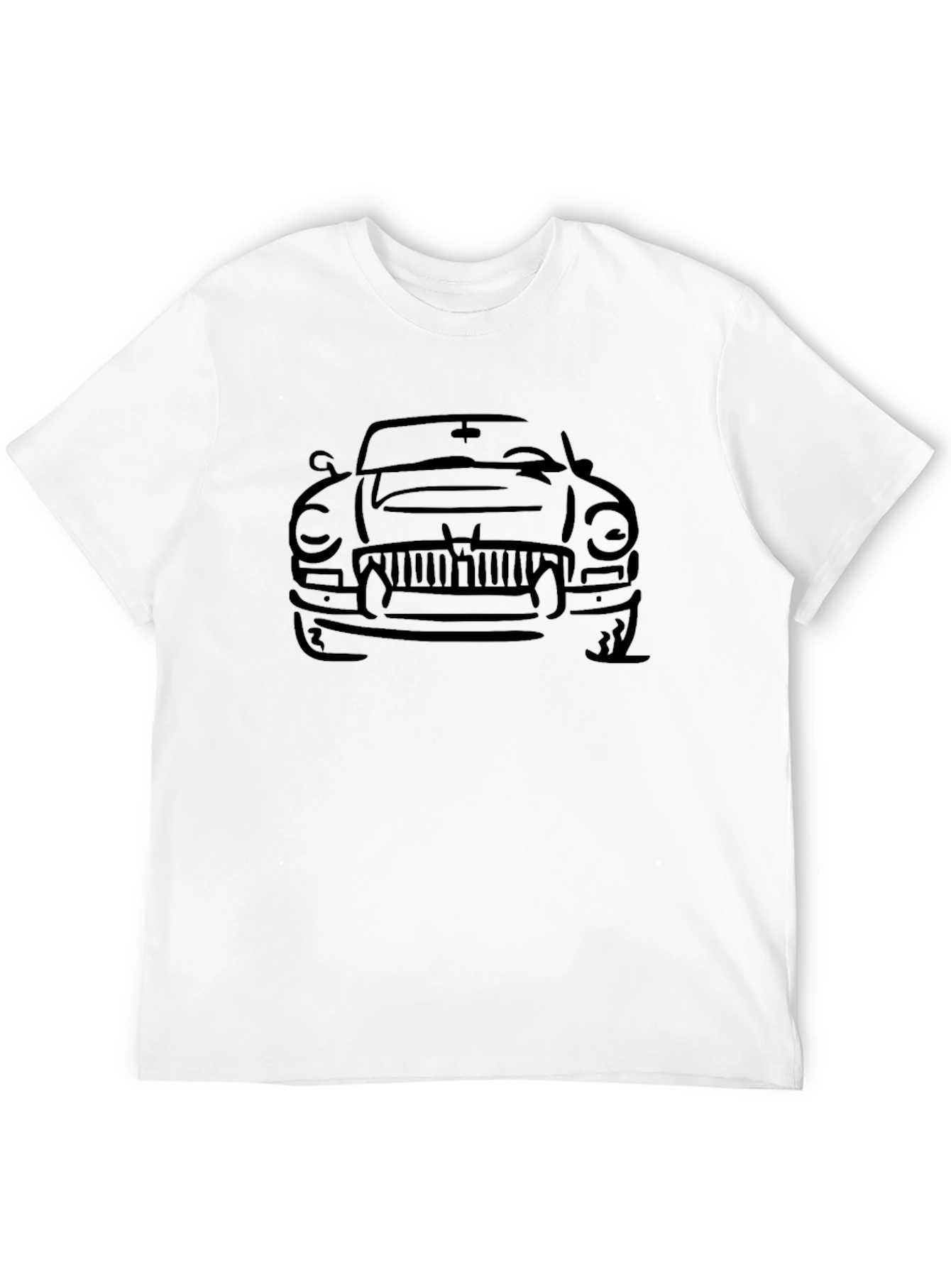 Classic Car Outline T-Shirt - Black
