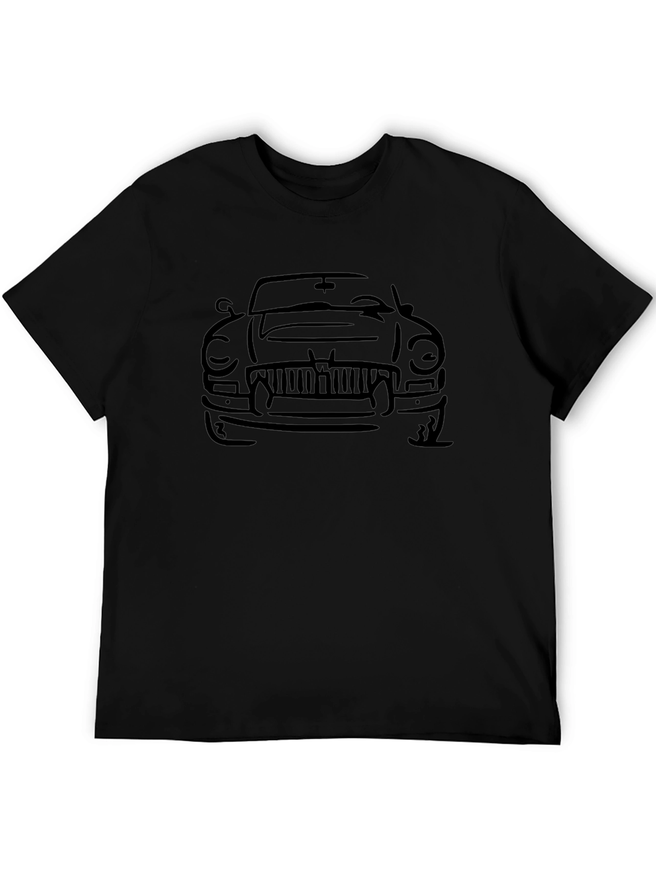 Classic Car Outline T-Shirt - Black