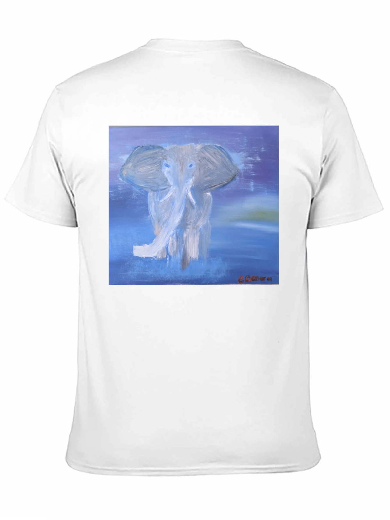 Elephant Art Graphic T-Shirt - Stylish Crew Neck Tee