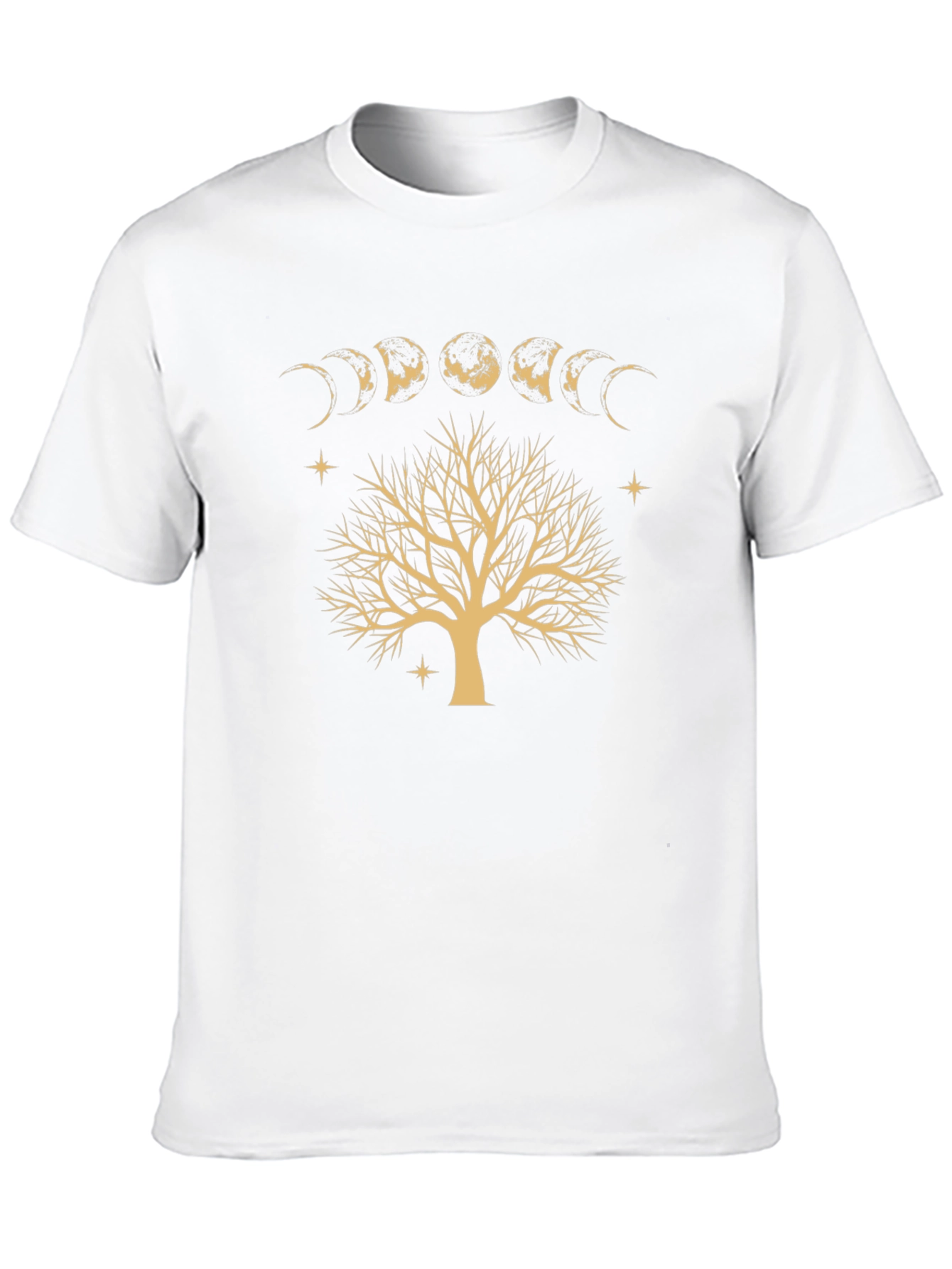 Moon Phases Tree Graphic Tee - Black