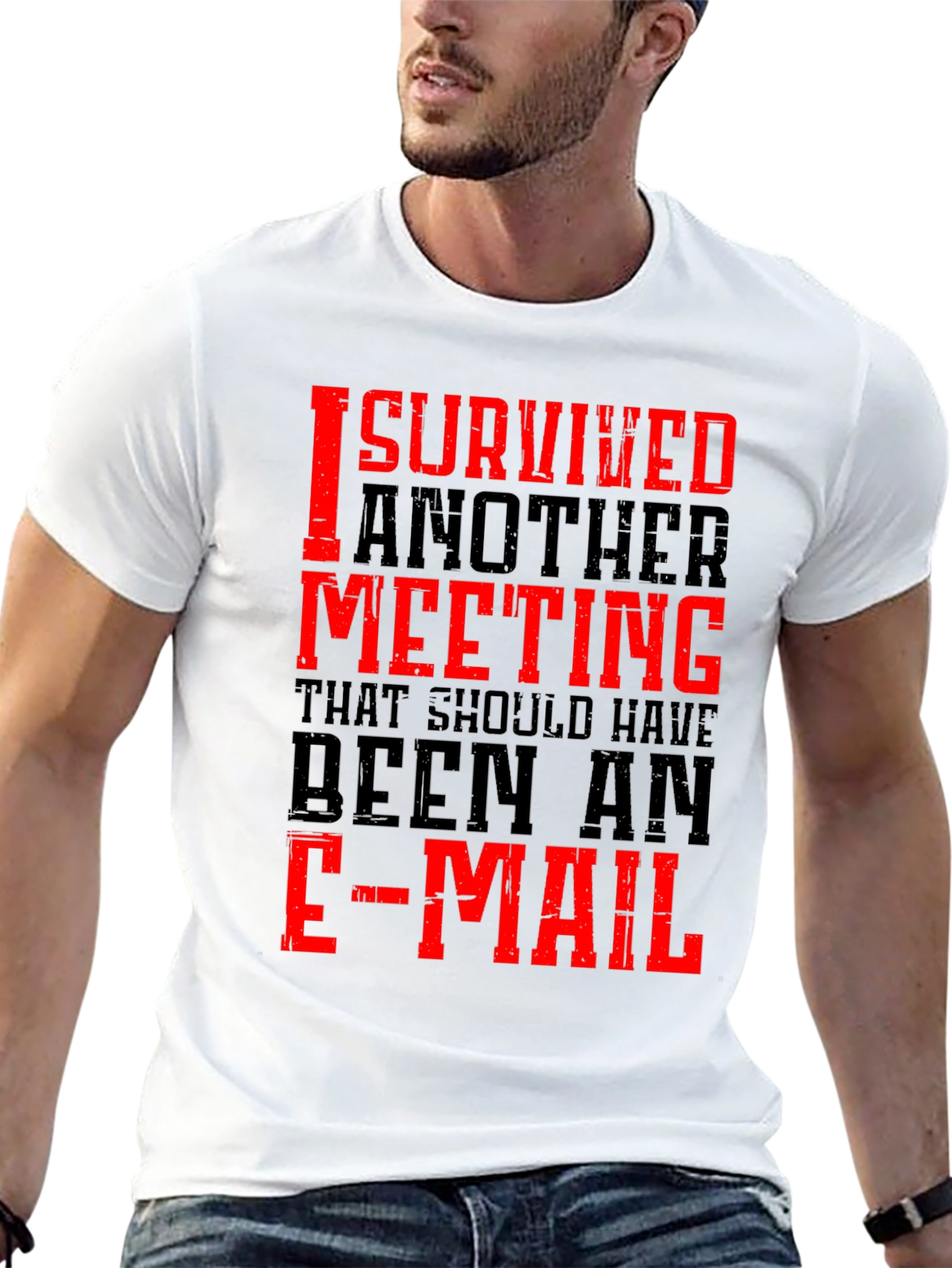 I Survived Another Meeting Black T-Shirt