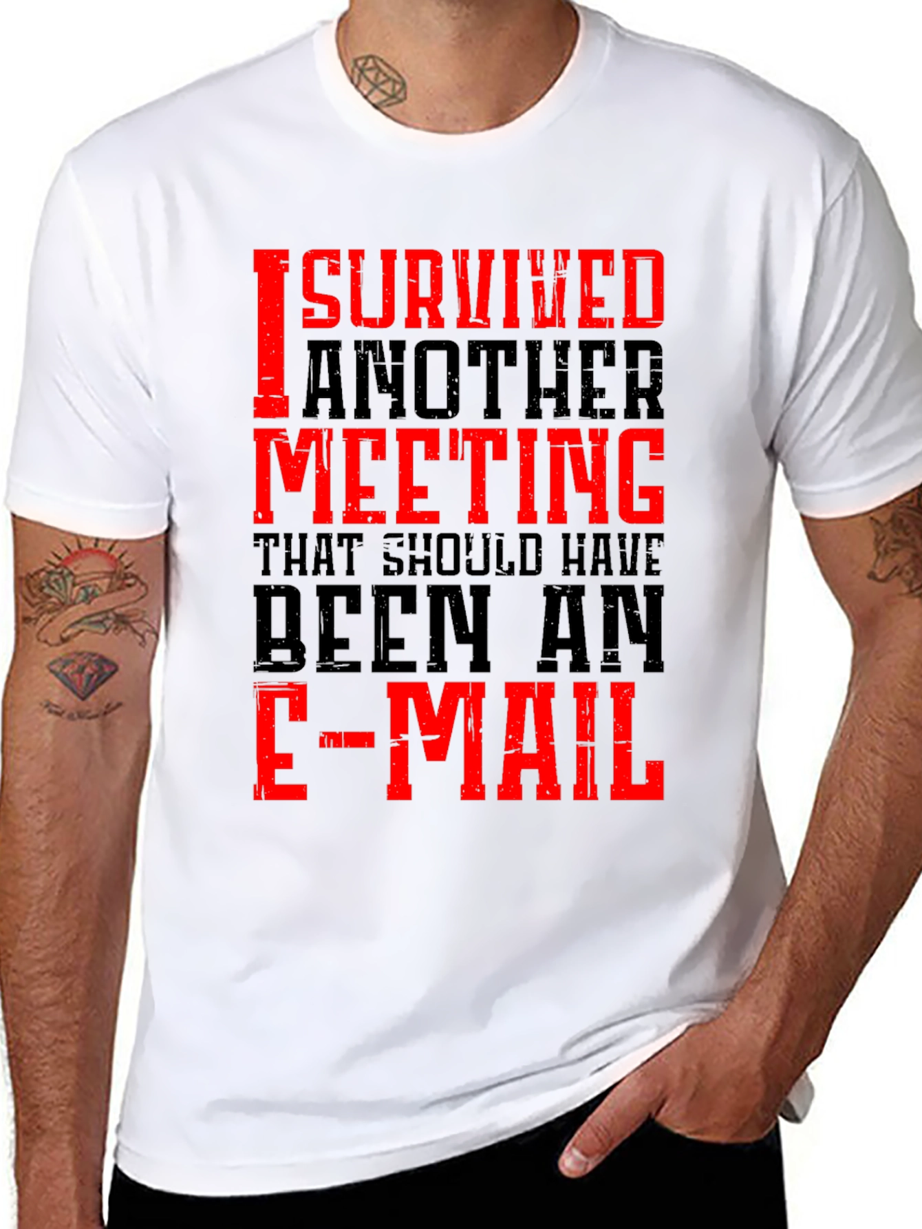 I Survived Another Meeting Black T-Shirt