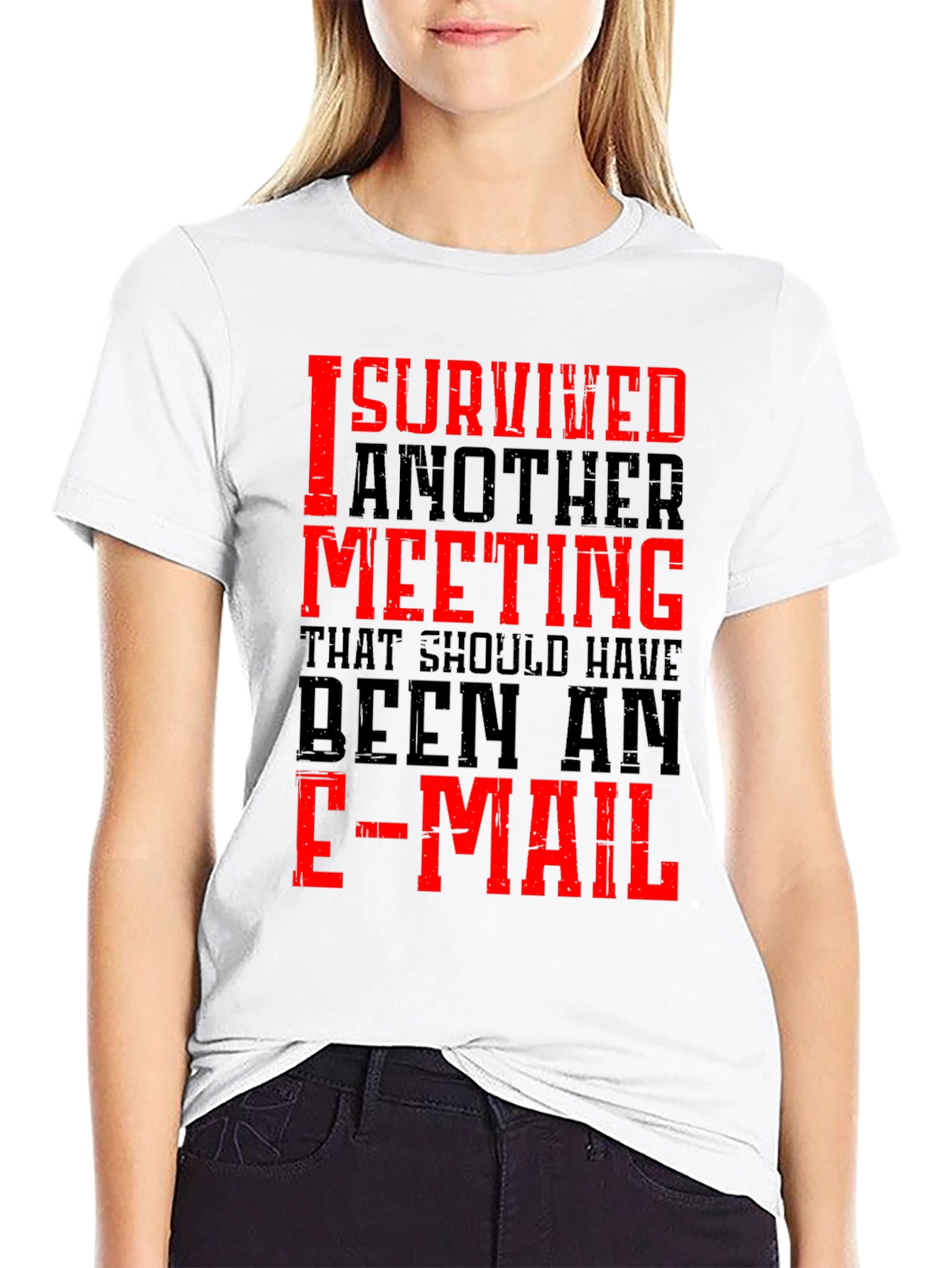 I Survived Another Meeting Black T-Shirt