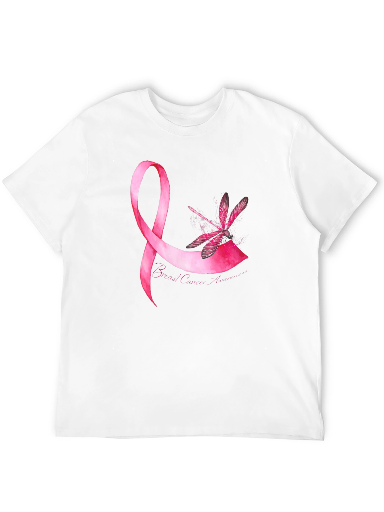 Breast Cancer Awareness Pink Ribbon Dragonfly T-Shirt