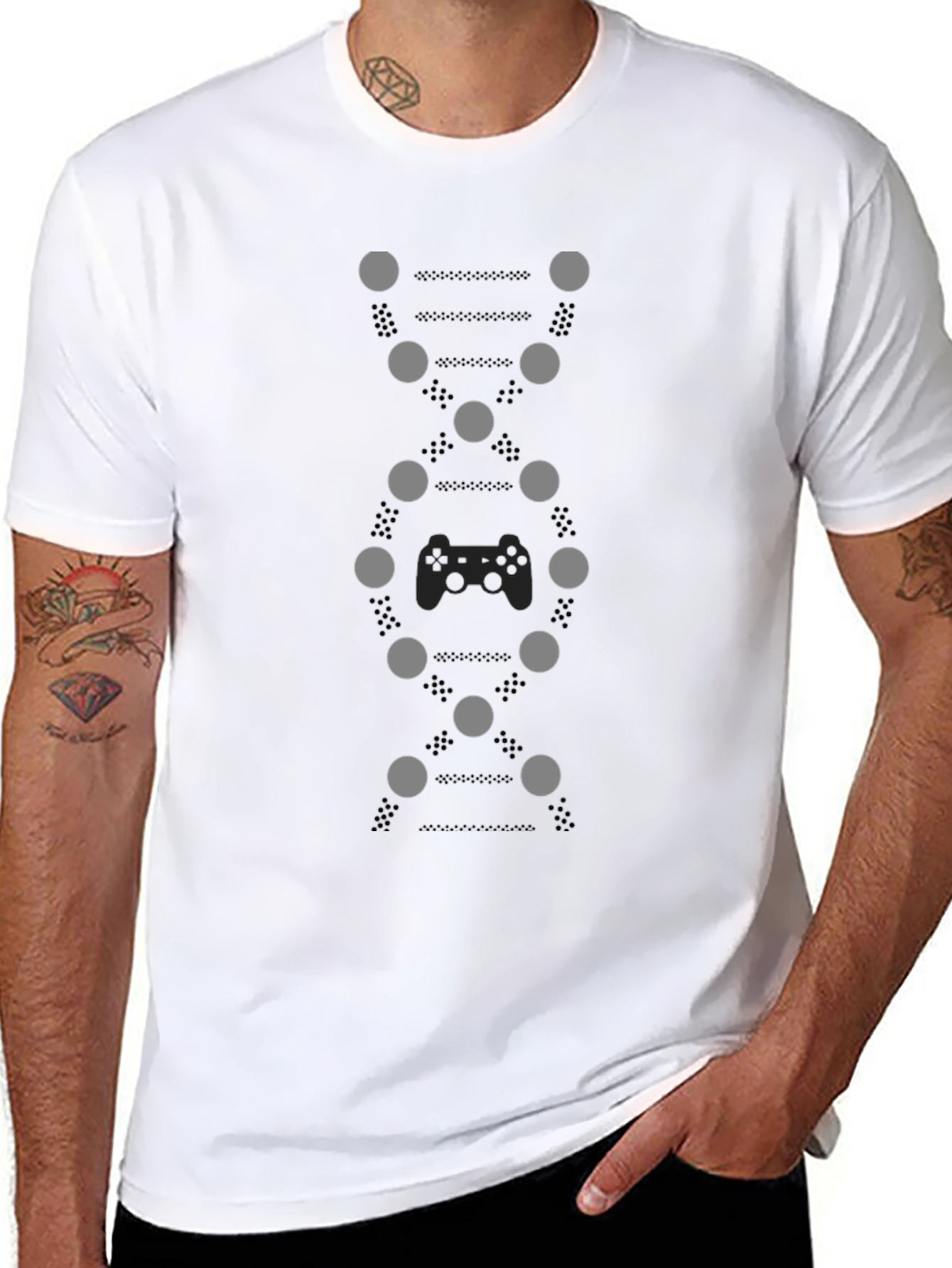 Gamer DNA Graphic Tee - Black Cotton T-Shirt