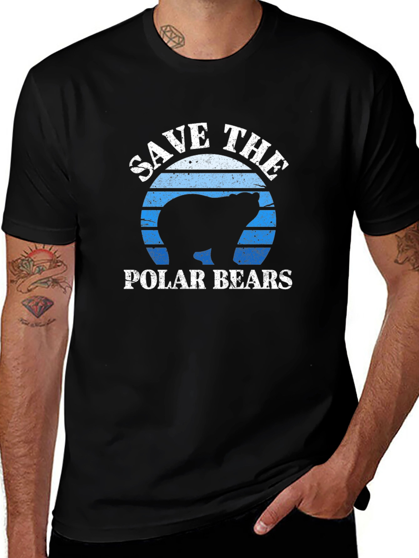 Save the Polar Bears Graphic Tee - Black
