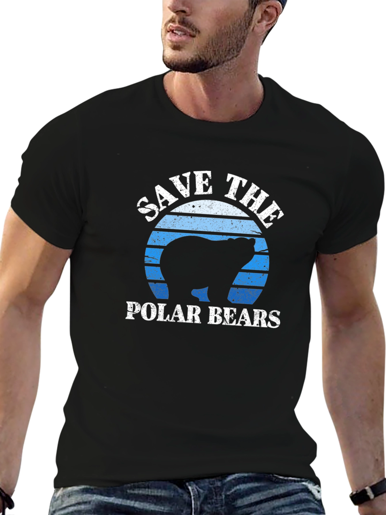 Save the Polar Bears Graphic Tee - Black