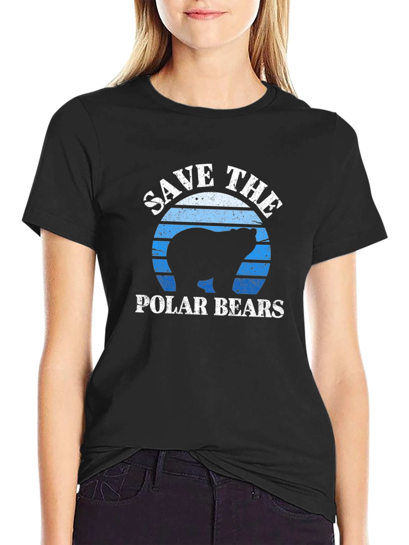 Save the Polar Bears Graphic Tee - Black