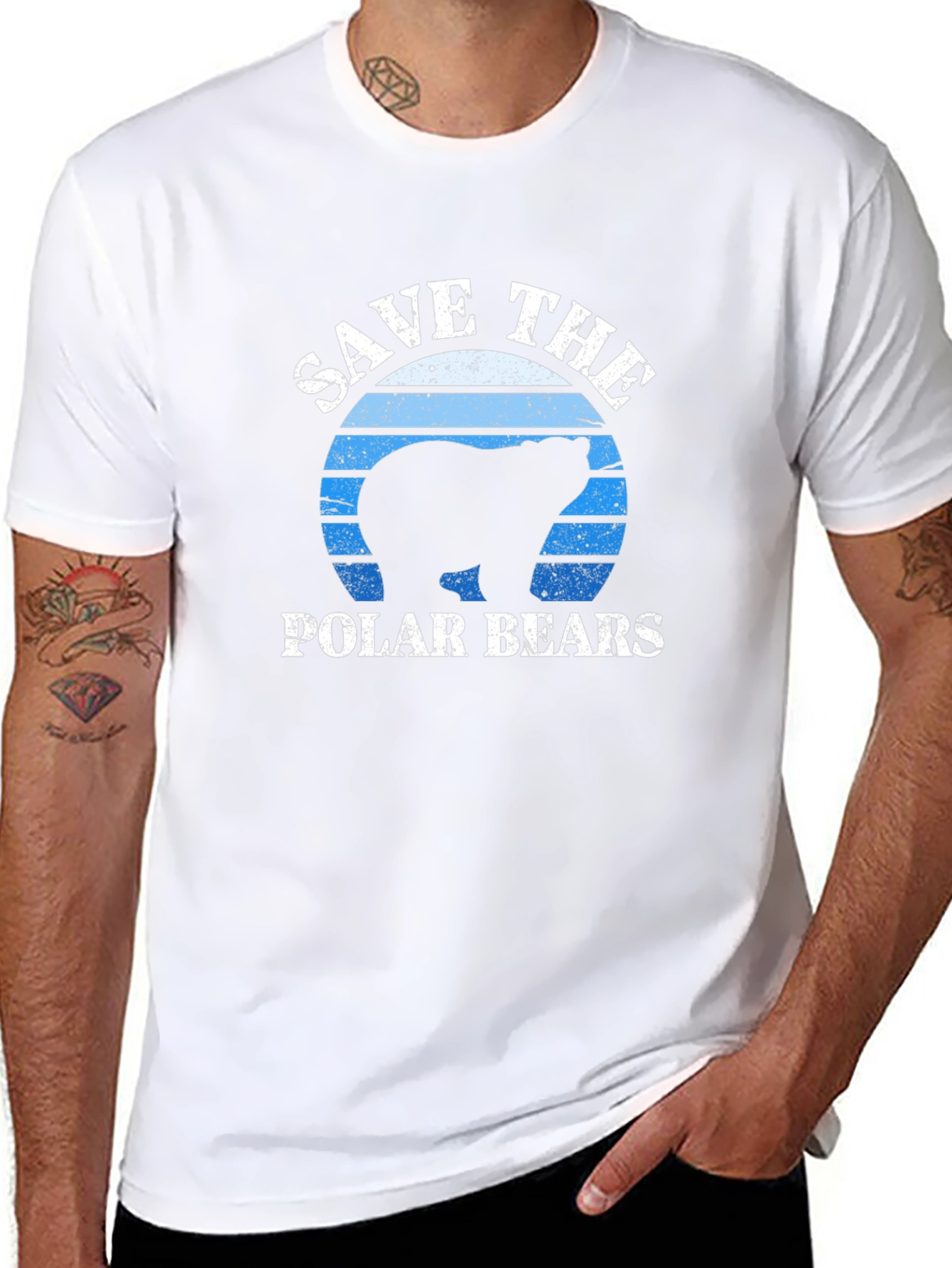 Save the Polar Bears Graphic Tee - Black