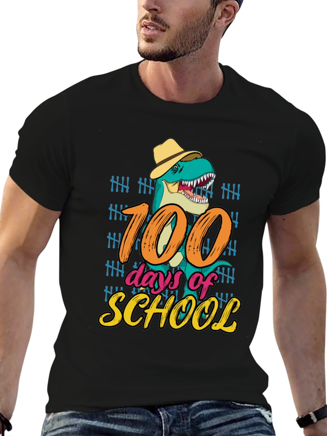 100 Days of School T-Rex T-Shirt