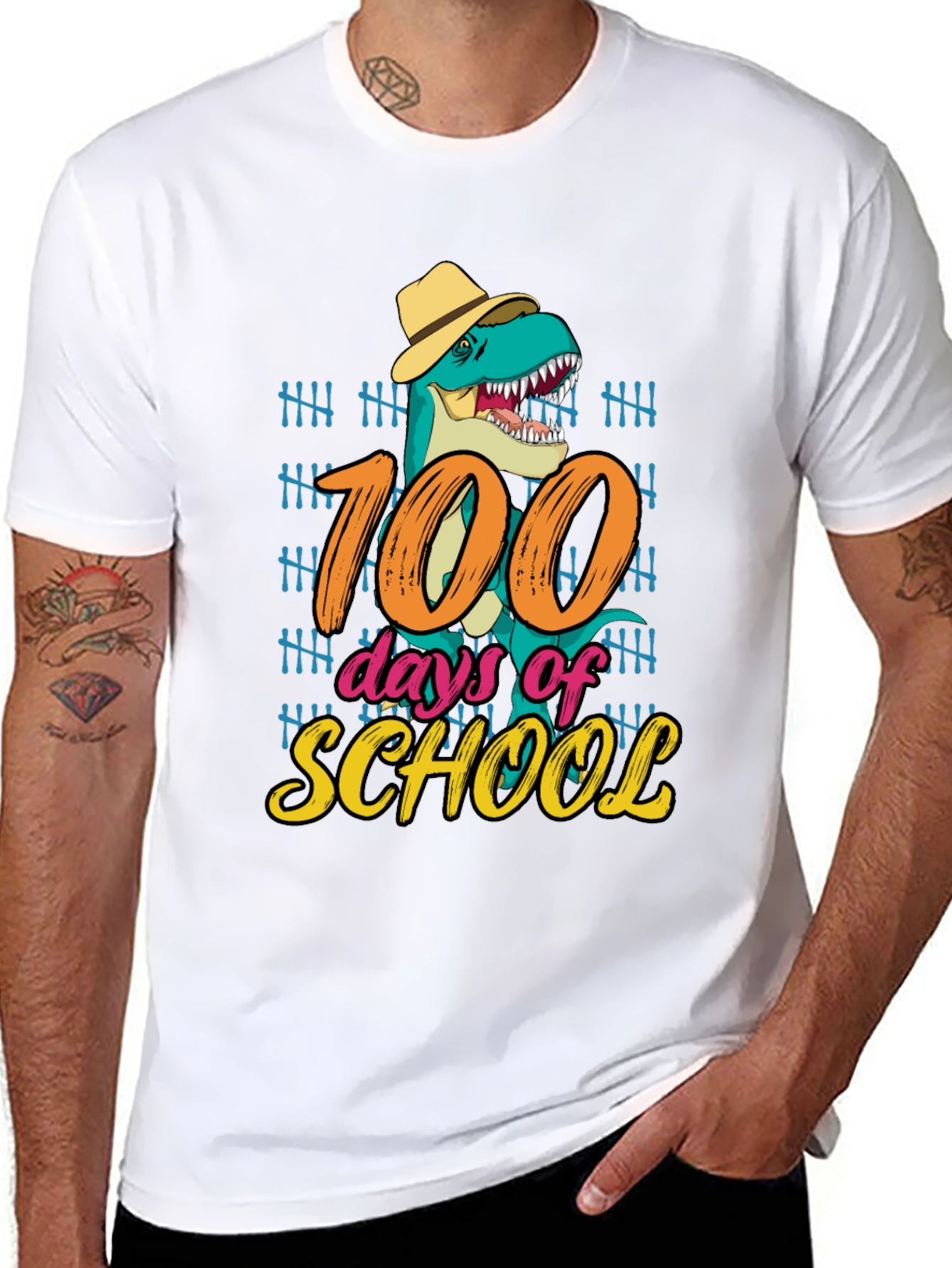 100 Days of School T-Rex T-Shirt