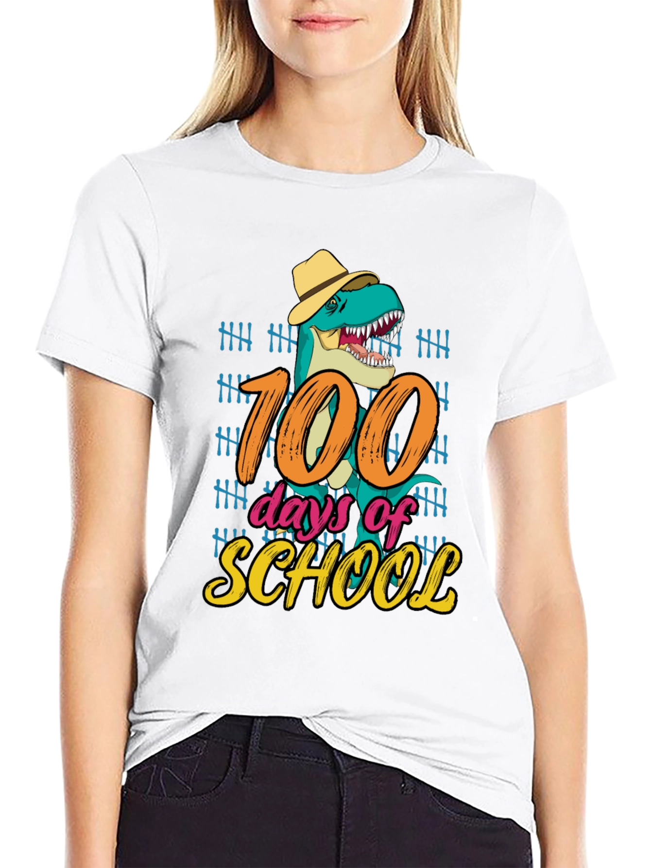 100 Days of School T-Rex T-Shirt