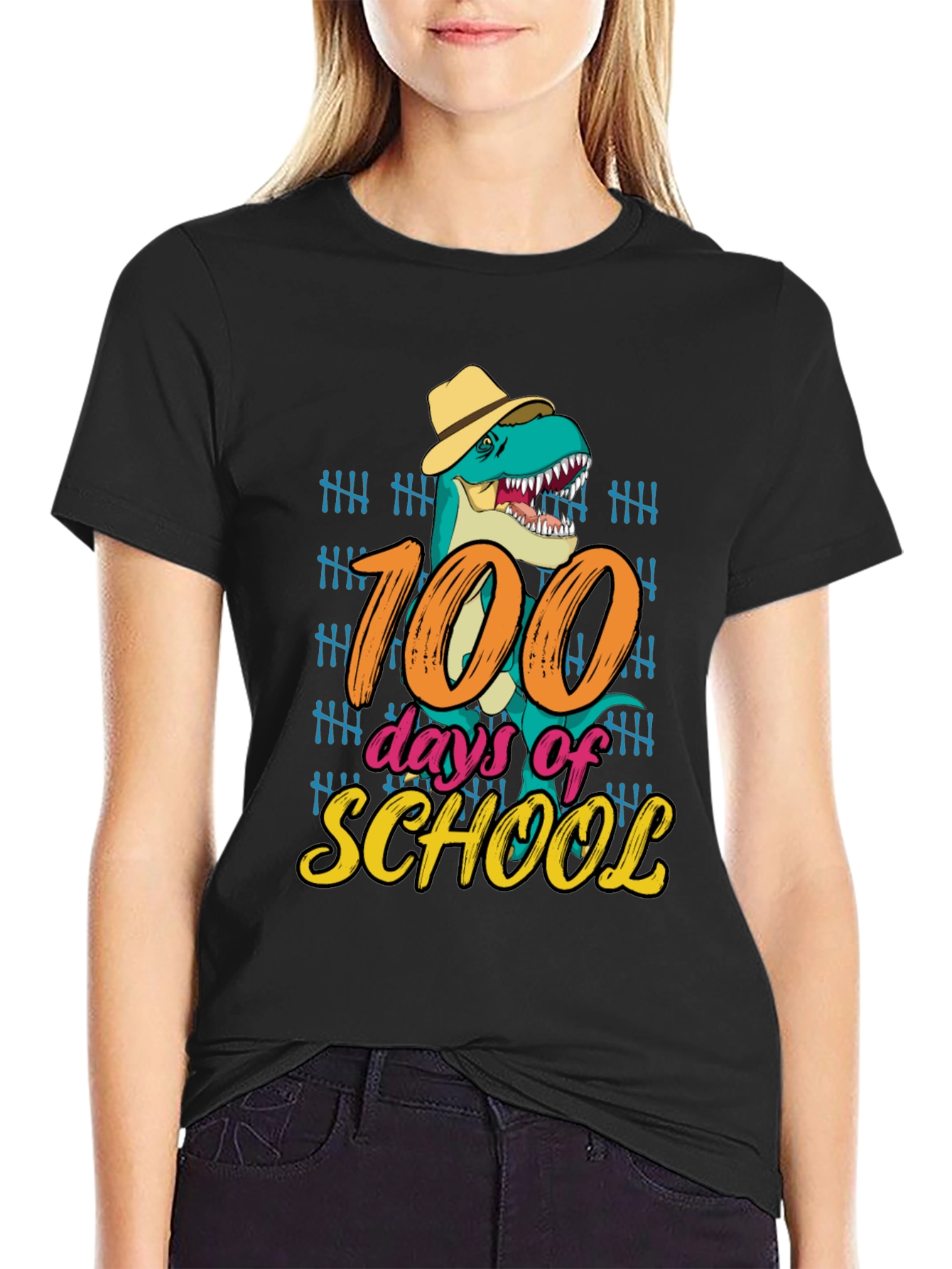 100 Days of School T-Rex T-Shirt