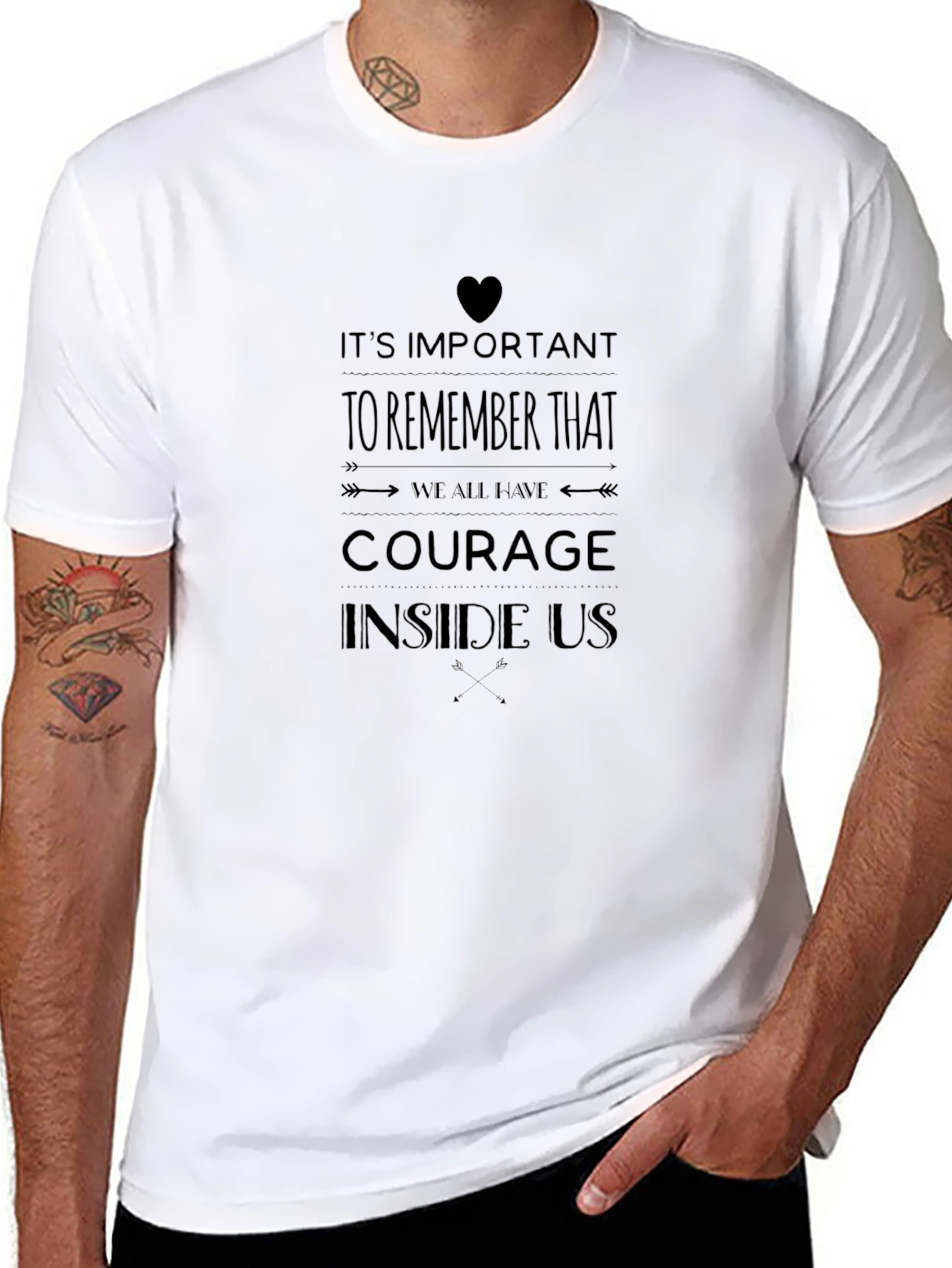 Courage Inside Us Graphic T-Shirt - Black