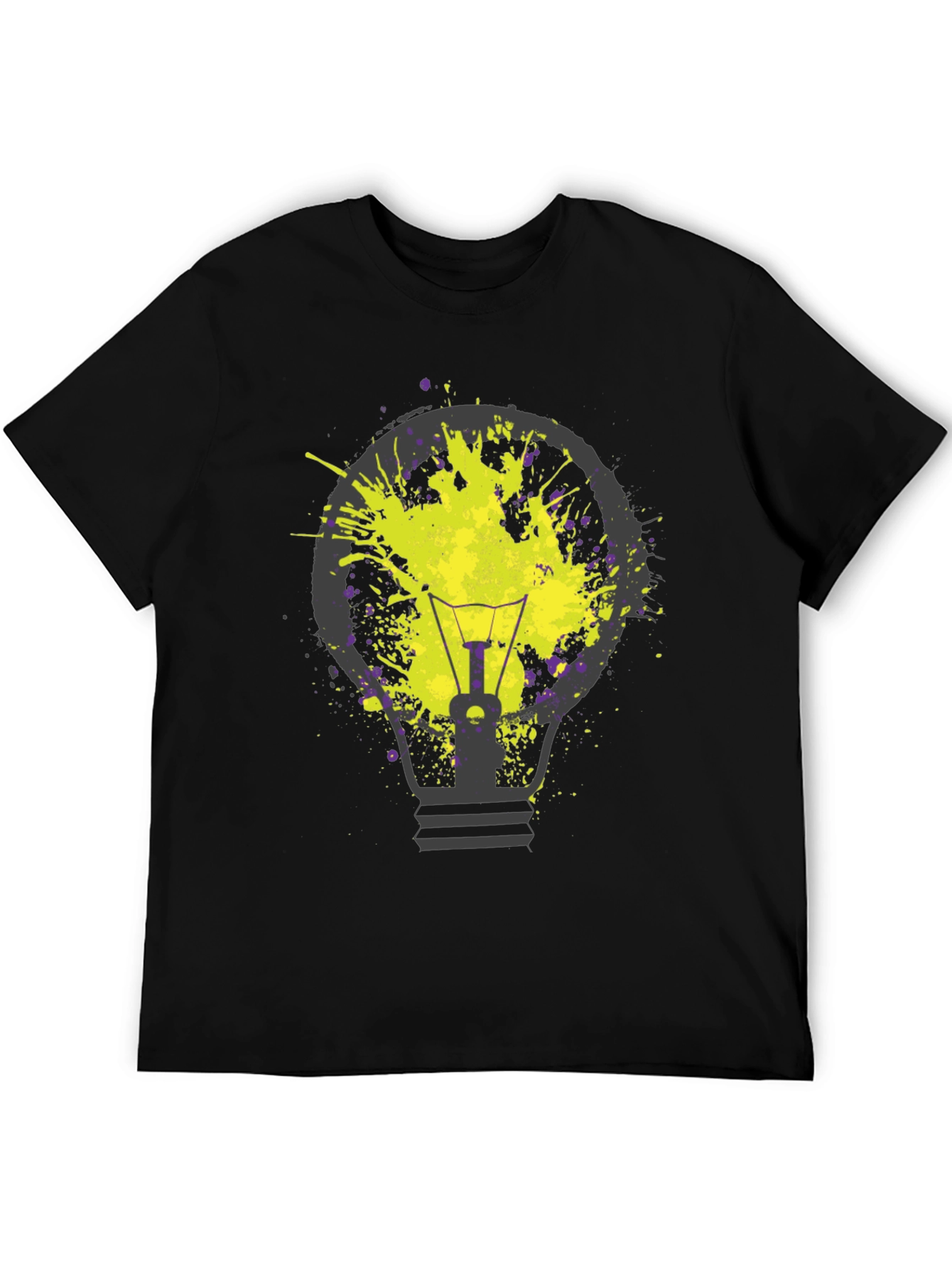 Idea Bulb Splatter Graphic Tee - Unique Design